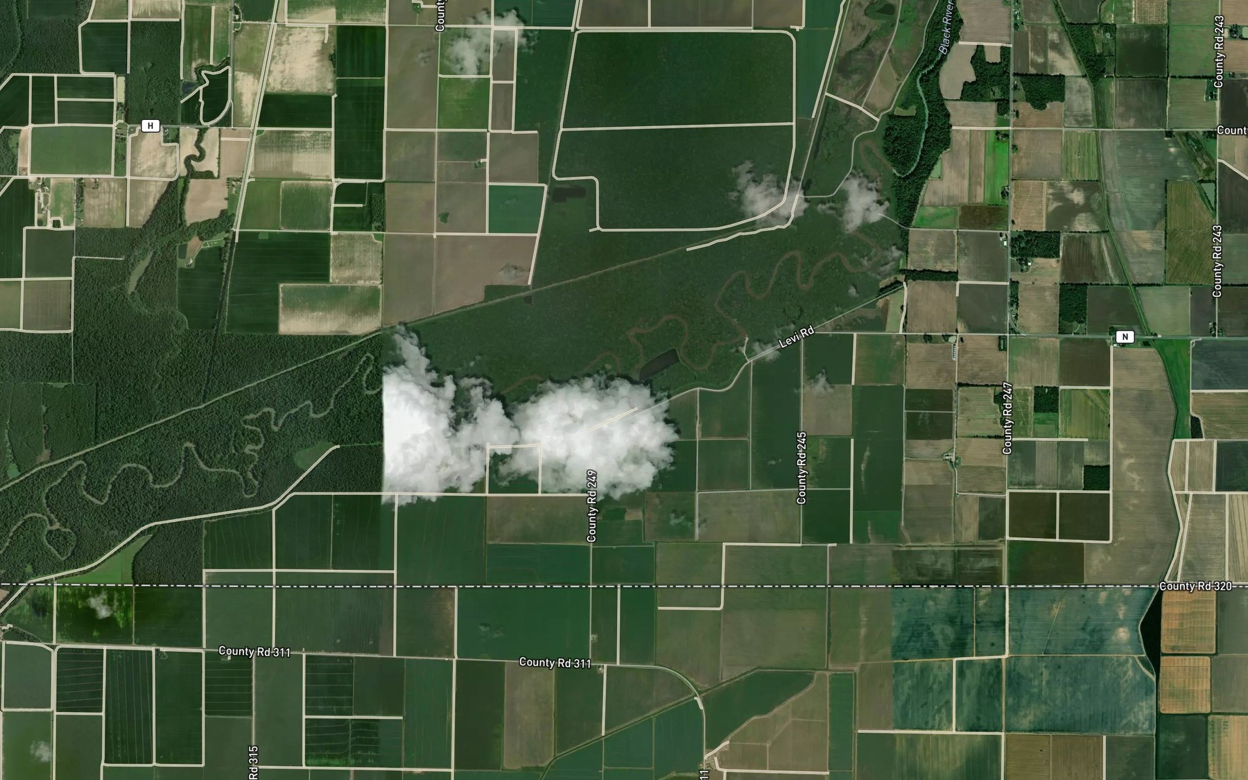 Satellite map of the Caliph Pearl Bend