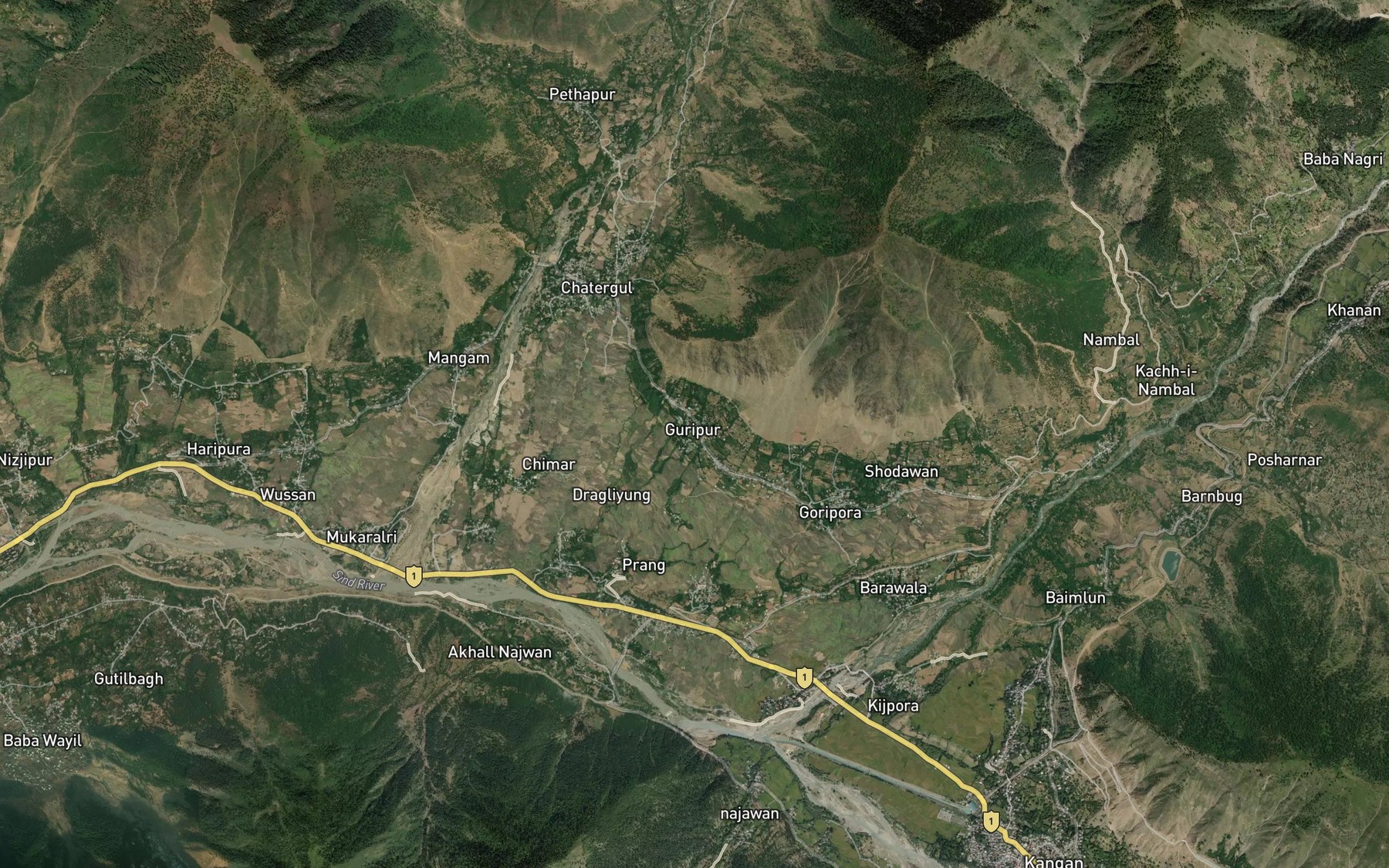Satellite map of the Baba Kol