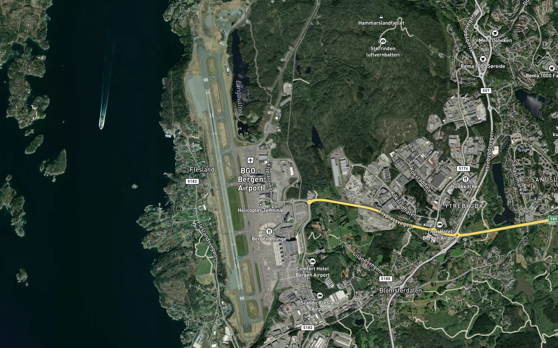 Satellite map of the Skjenavatnet