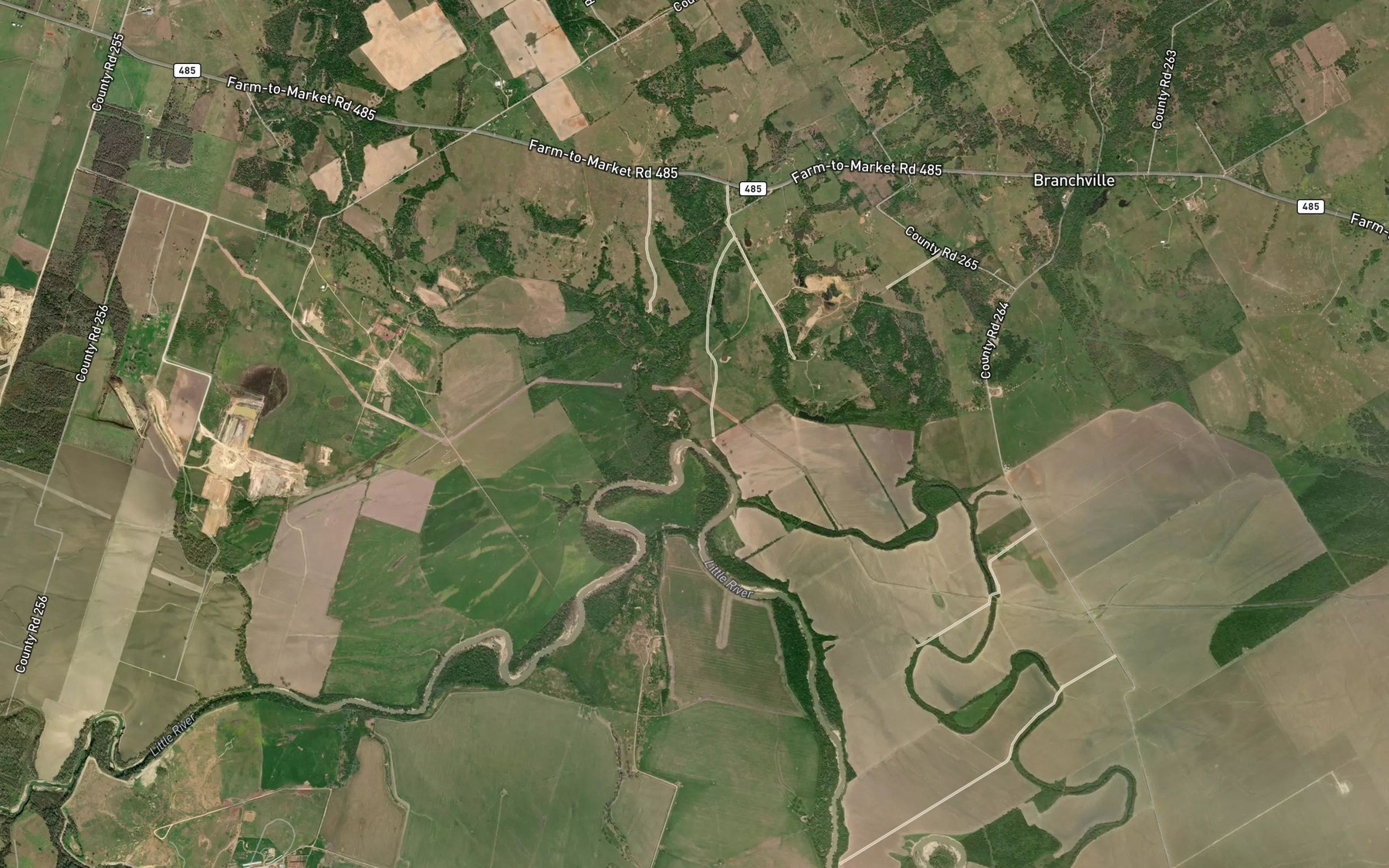 Satellite map of the Harl Creek