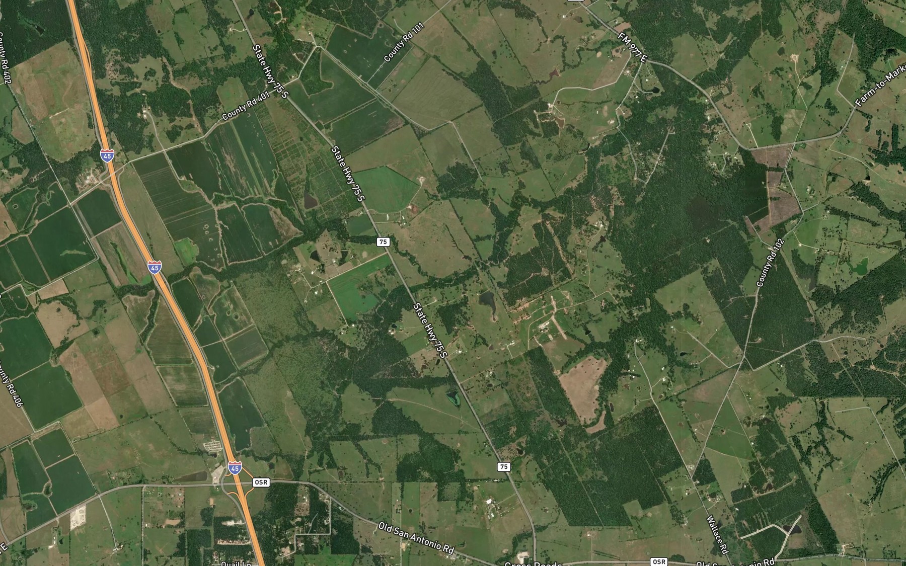 Satellite map of the Spring Branch