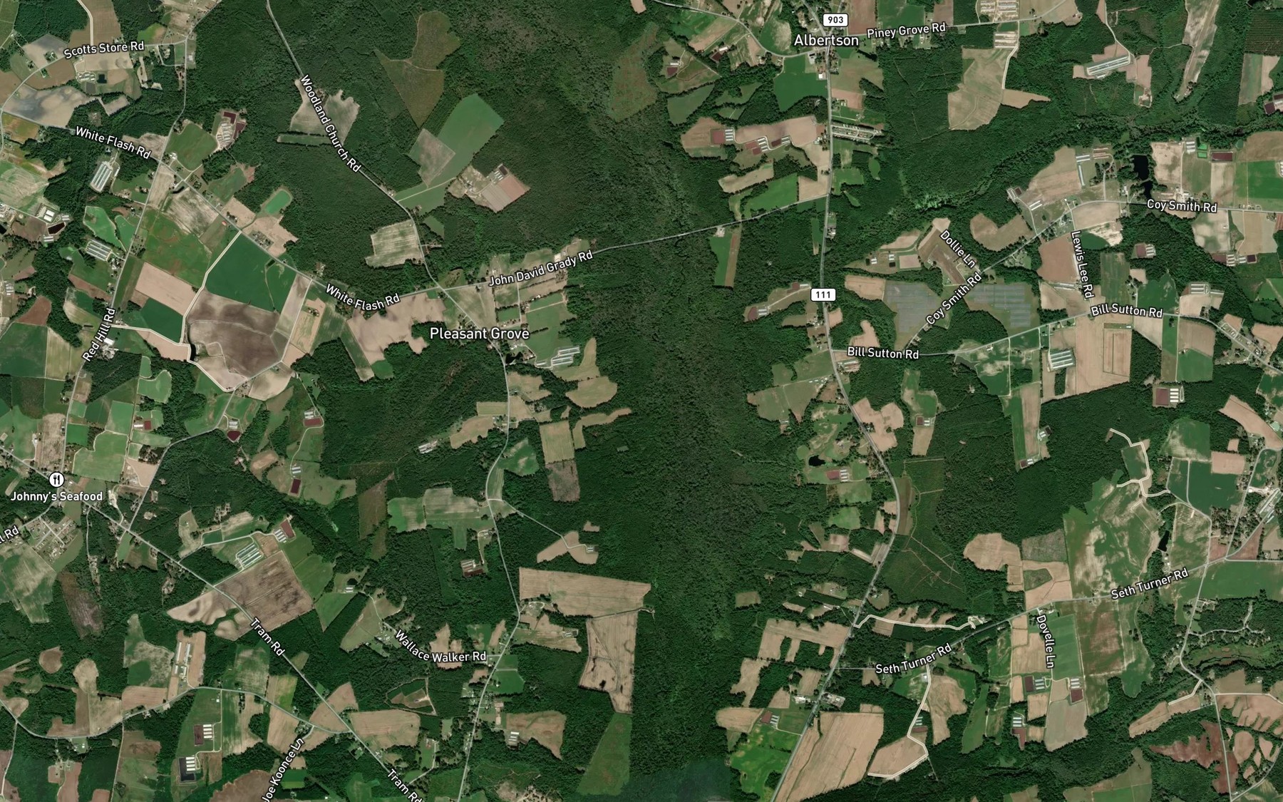 Satellite map of the Sandy Run