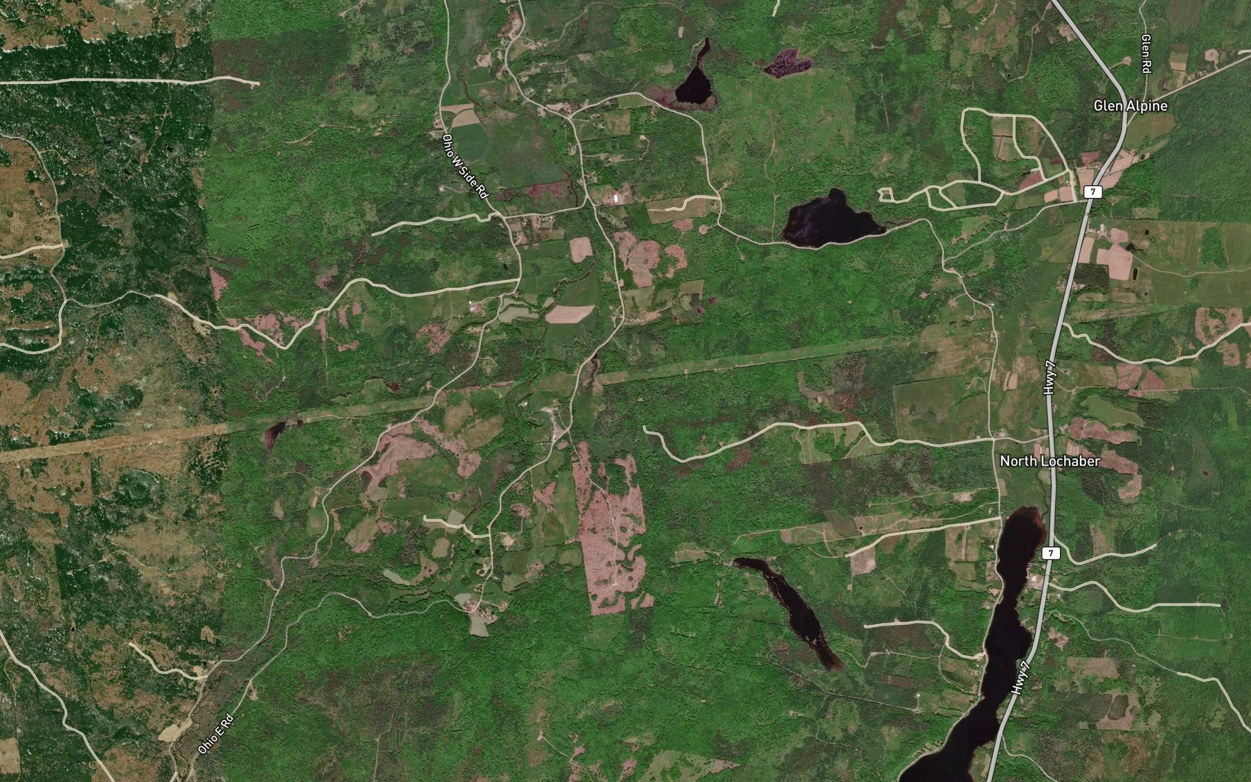 Satellite map of the McGillivray Brook