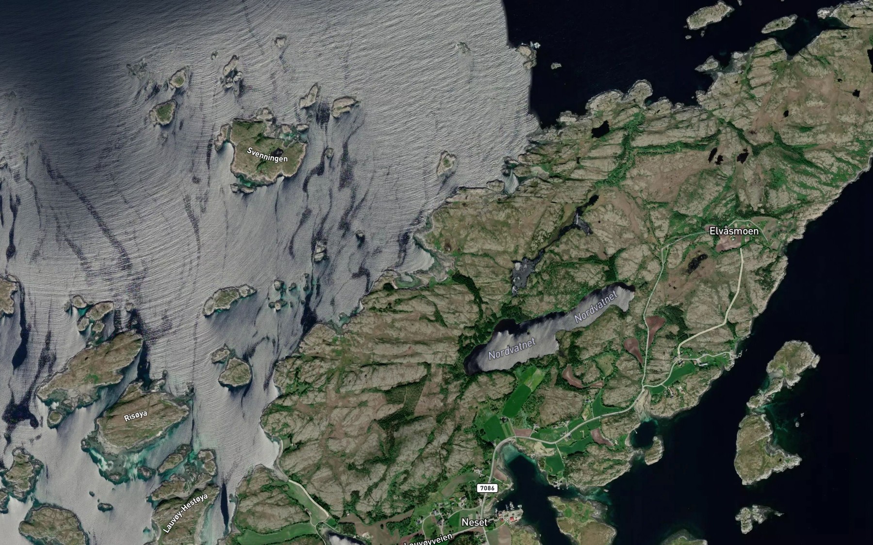 Satellite map of the Hestvika