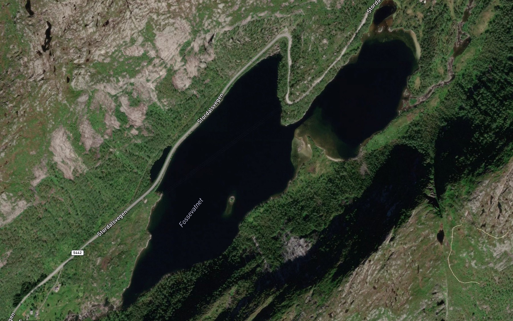 Satellite map of the Fossevatnet