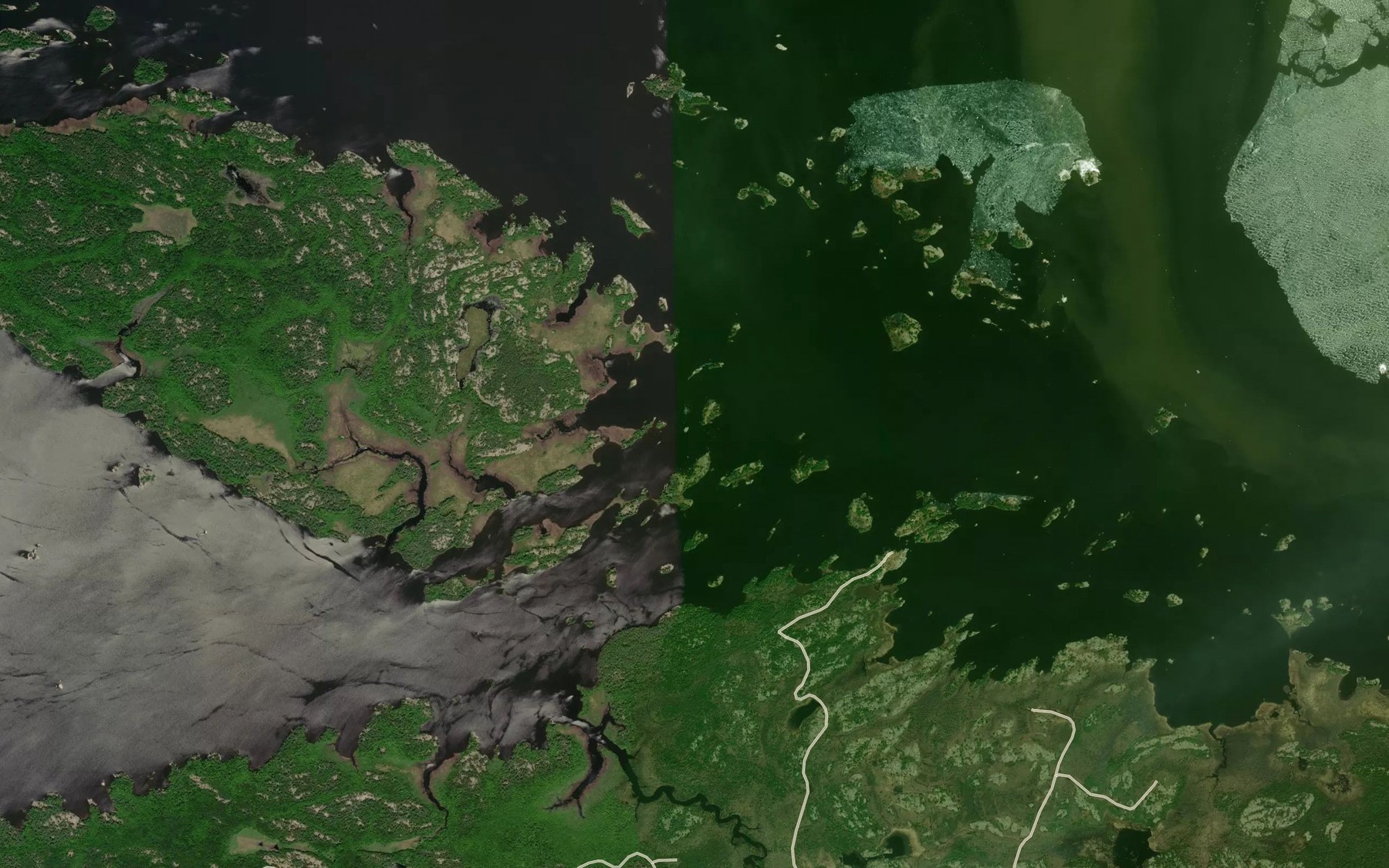 Satellite map of the Hay Narrows