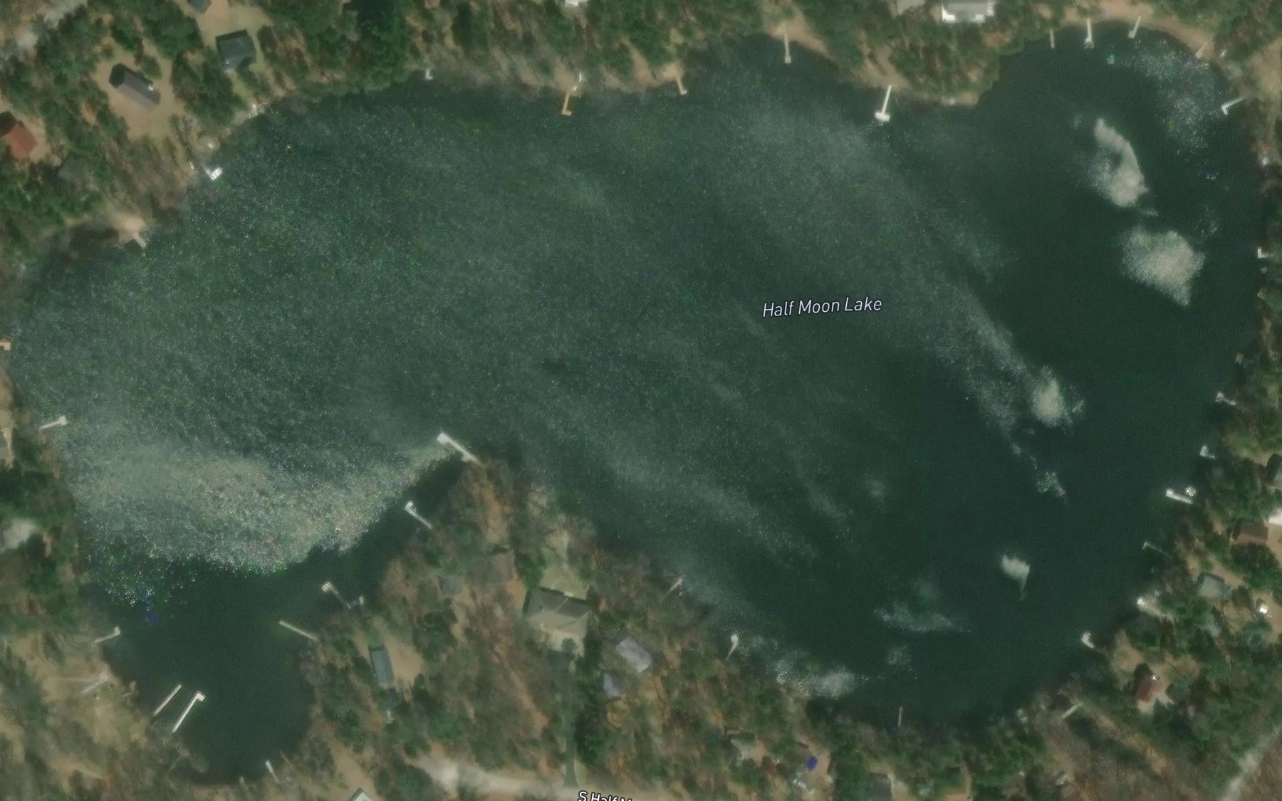 Satellite map of the Halfmoon Lake