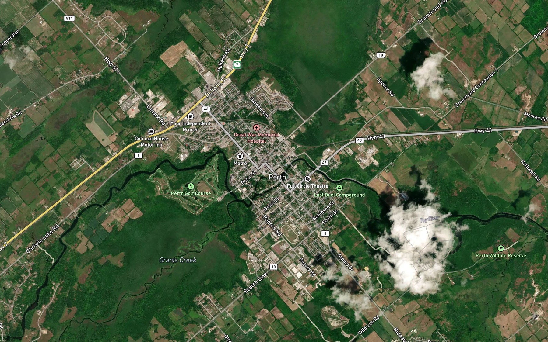 Satellite map of the Grants Creek