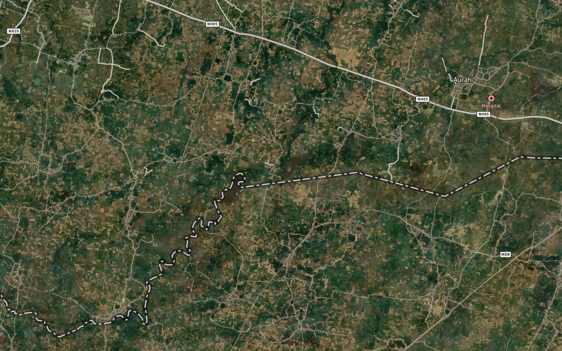 Satellite map of the Sahaja Nadi