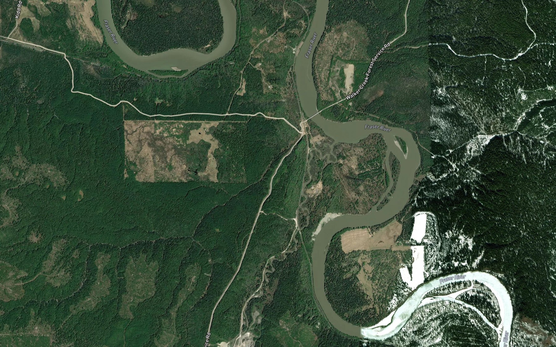 Satellite map of the Crooked Creek