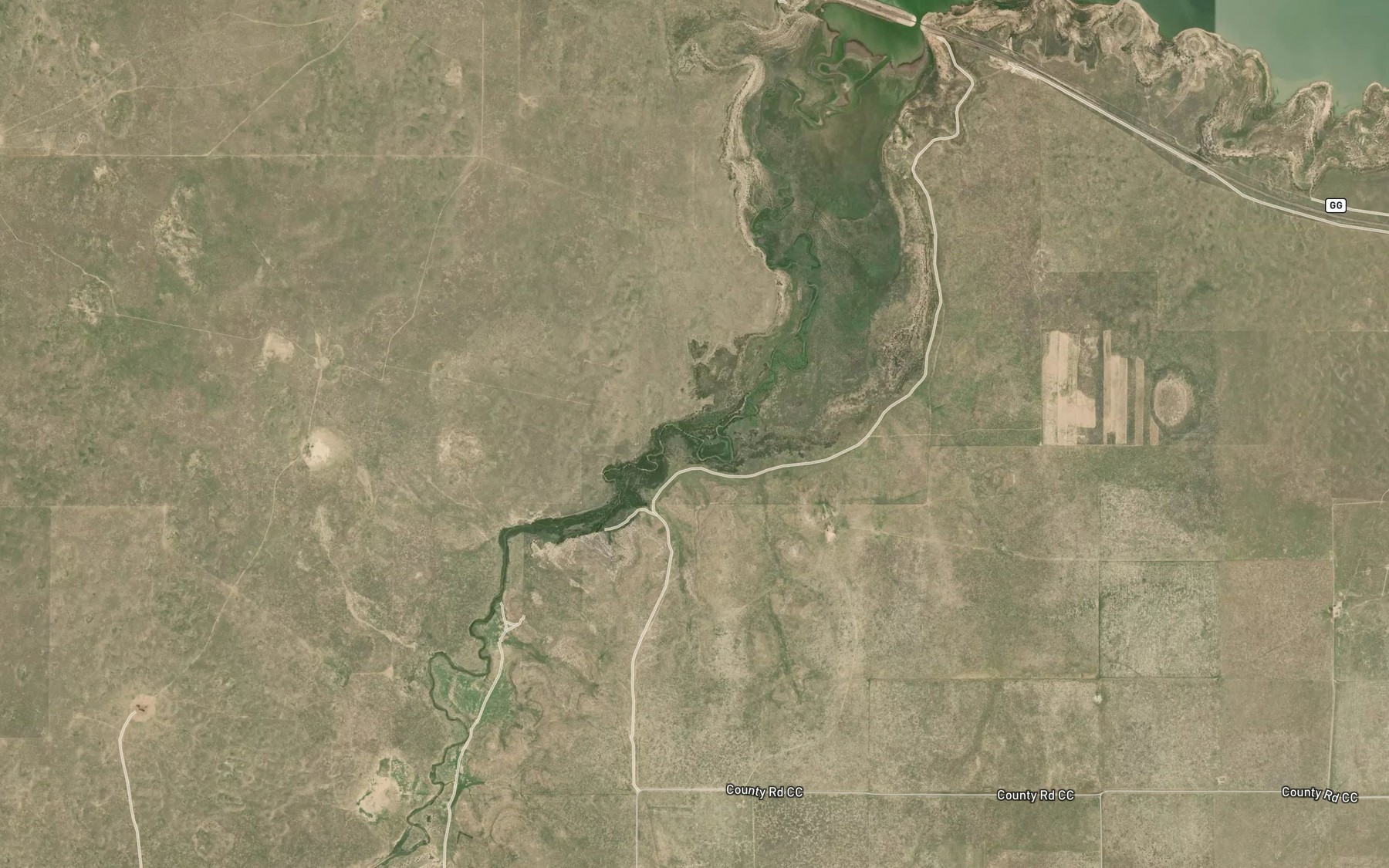 Satellite map of the Rule Creek