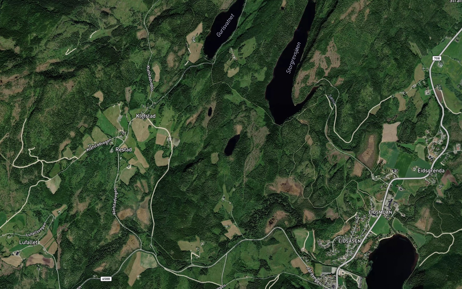 Satellite map of the Bakkatjorna