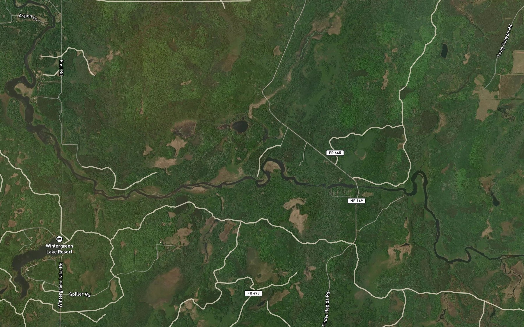 Satellite map of the Camp C Creek