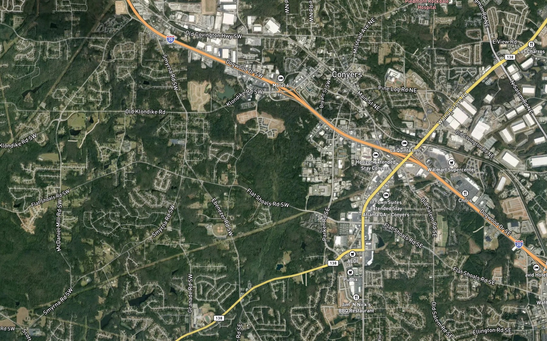 Satellite map of the Tanyard Branch