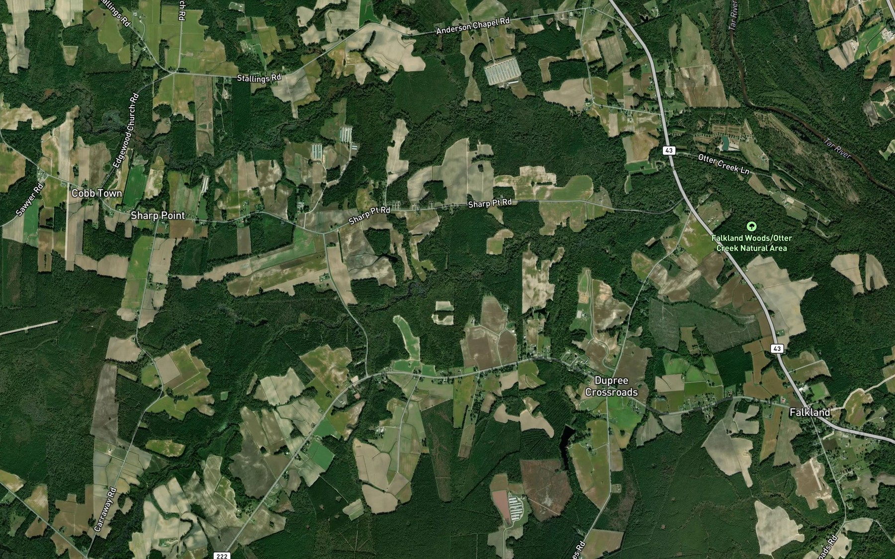 Satellite map of the Eason Millpond