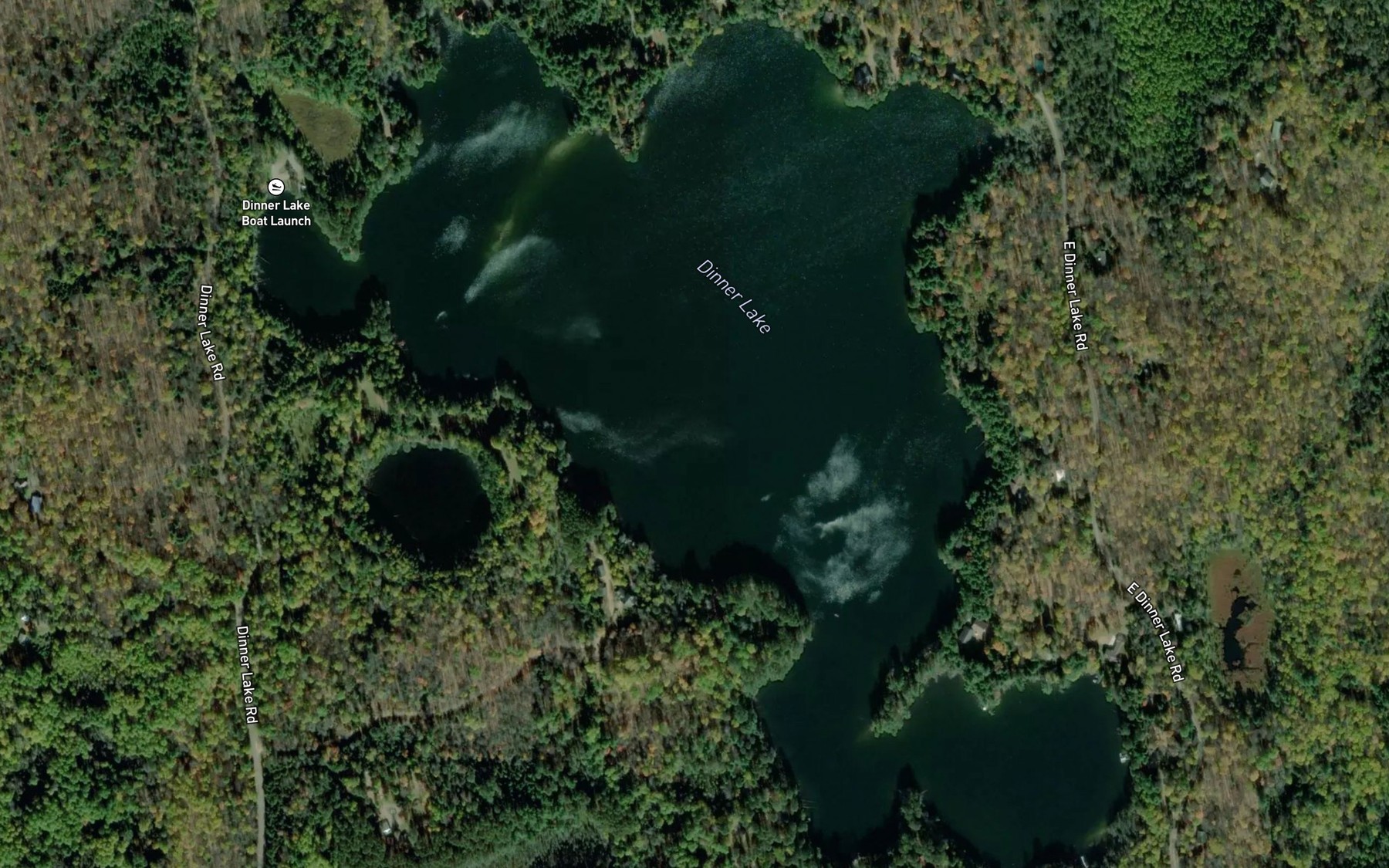 Satellite map of the Dinner Lake
