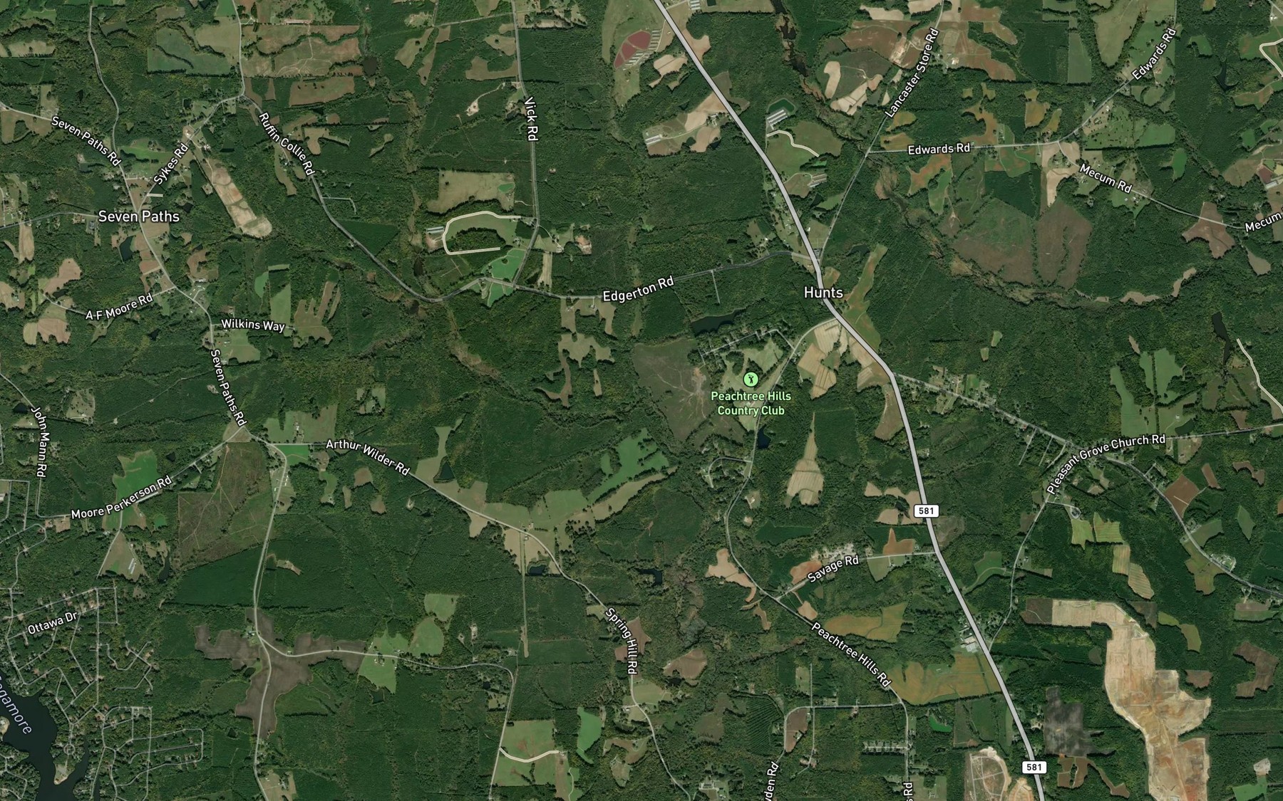 Satellite map of the White Creek