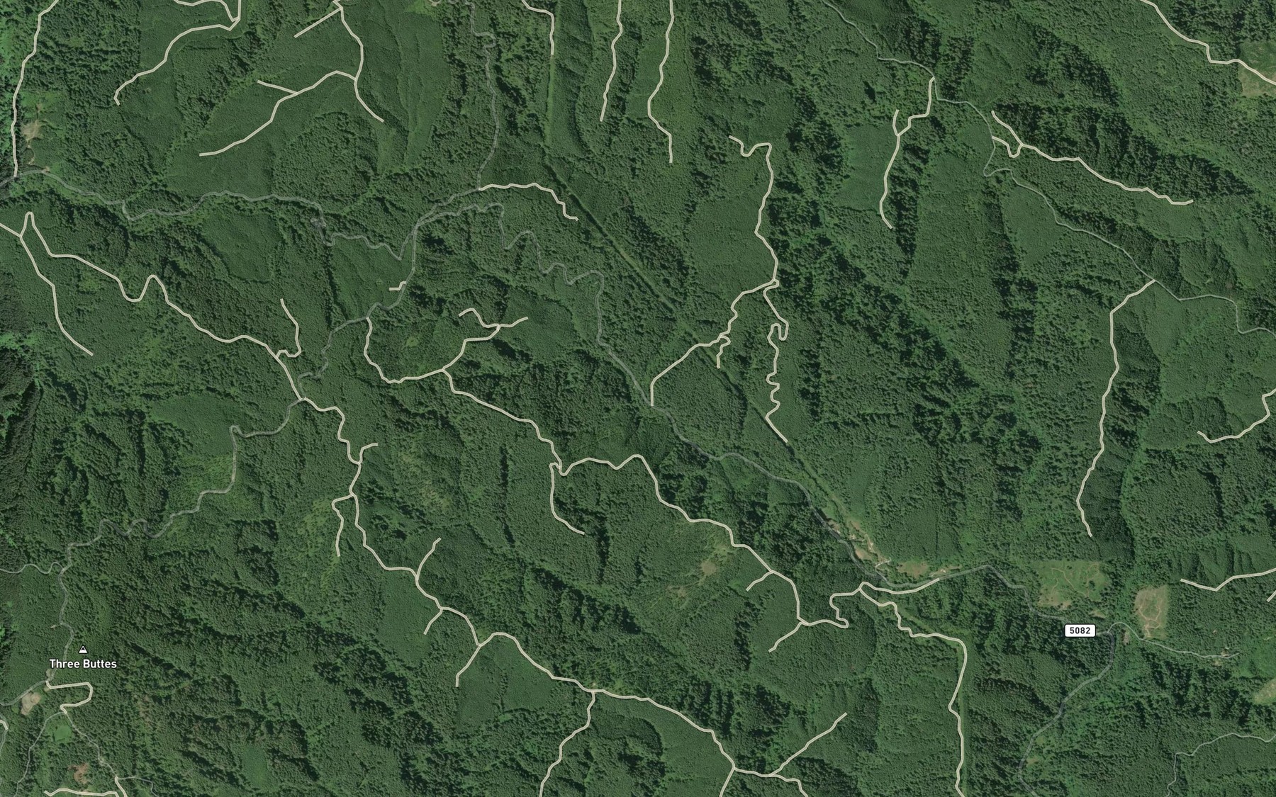 Satellite map of the West Branch North Fork Siuslaw River