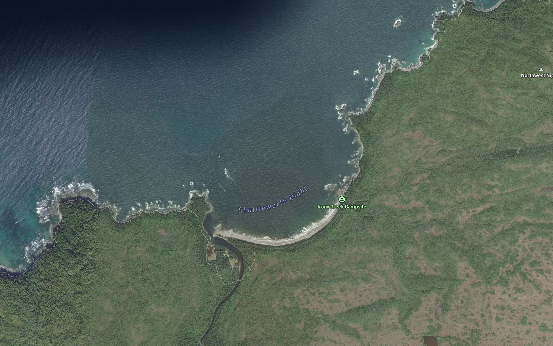 Satellite map of the Shuttleworth Bight