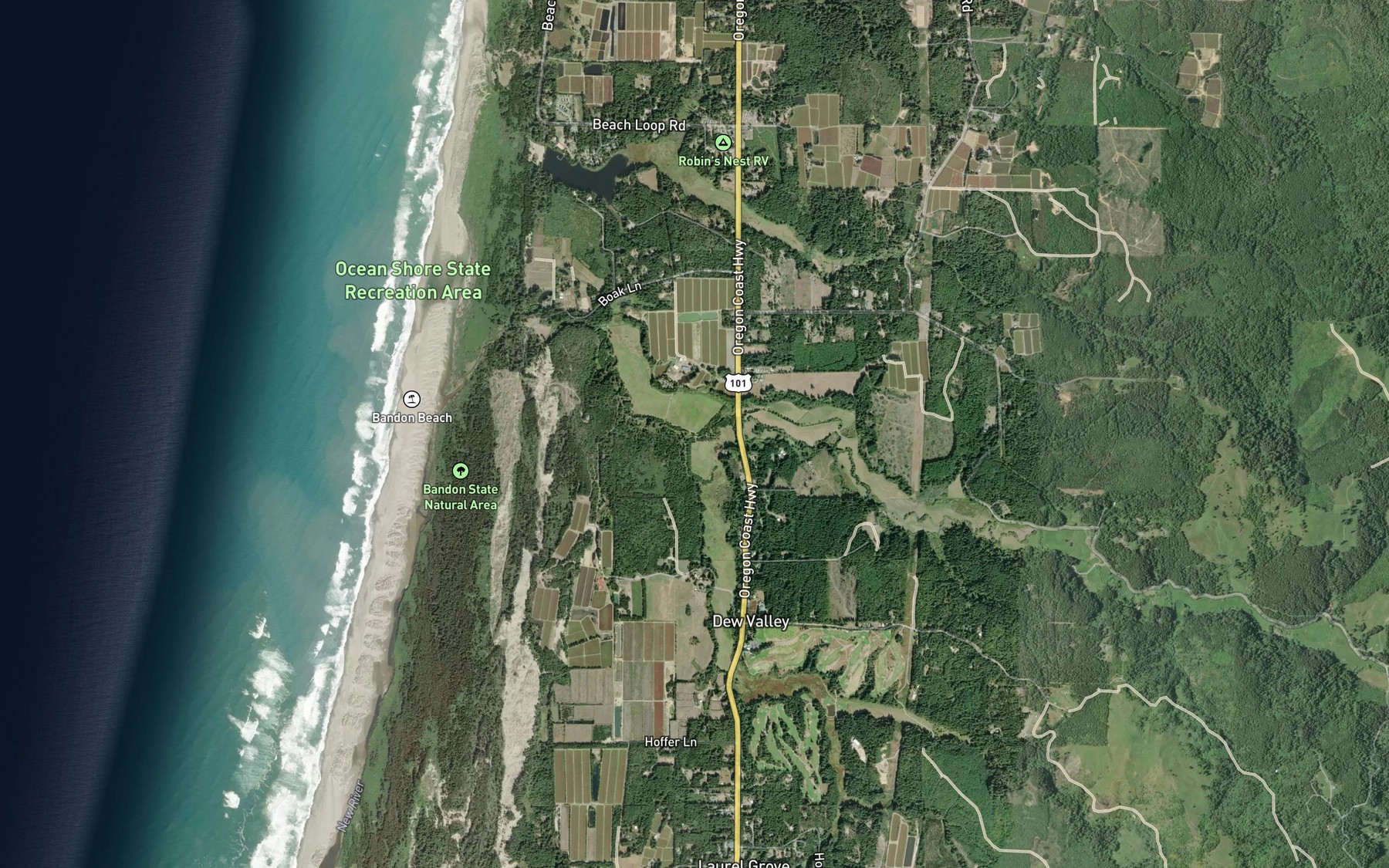 Satellite map of the South Twomile Creek