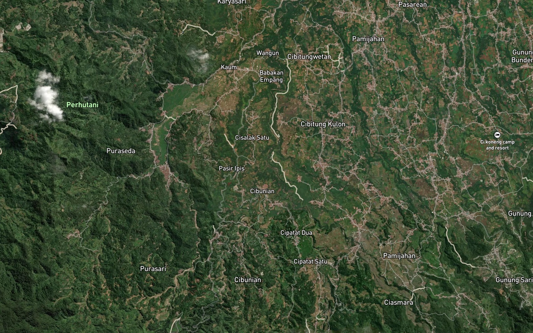 Satellite map of the Ci Manggu