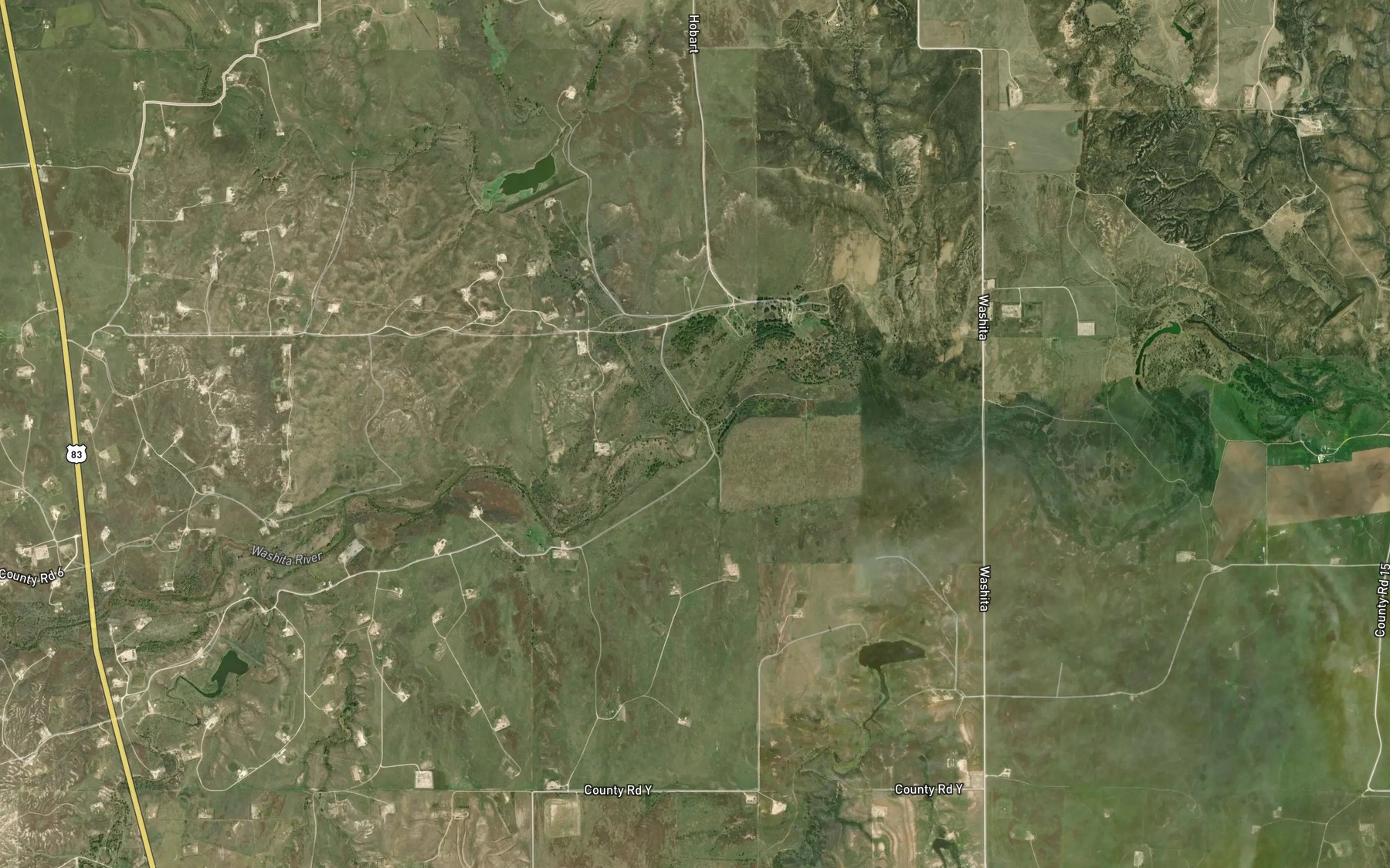 Satellite map of the Major Creek