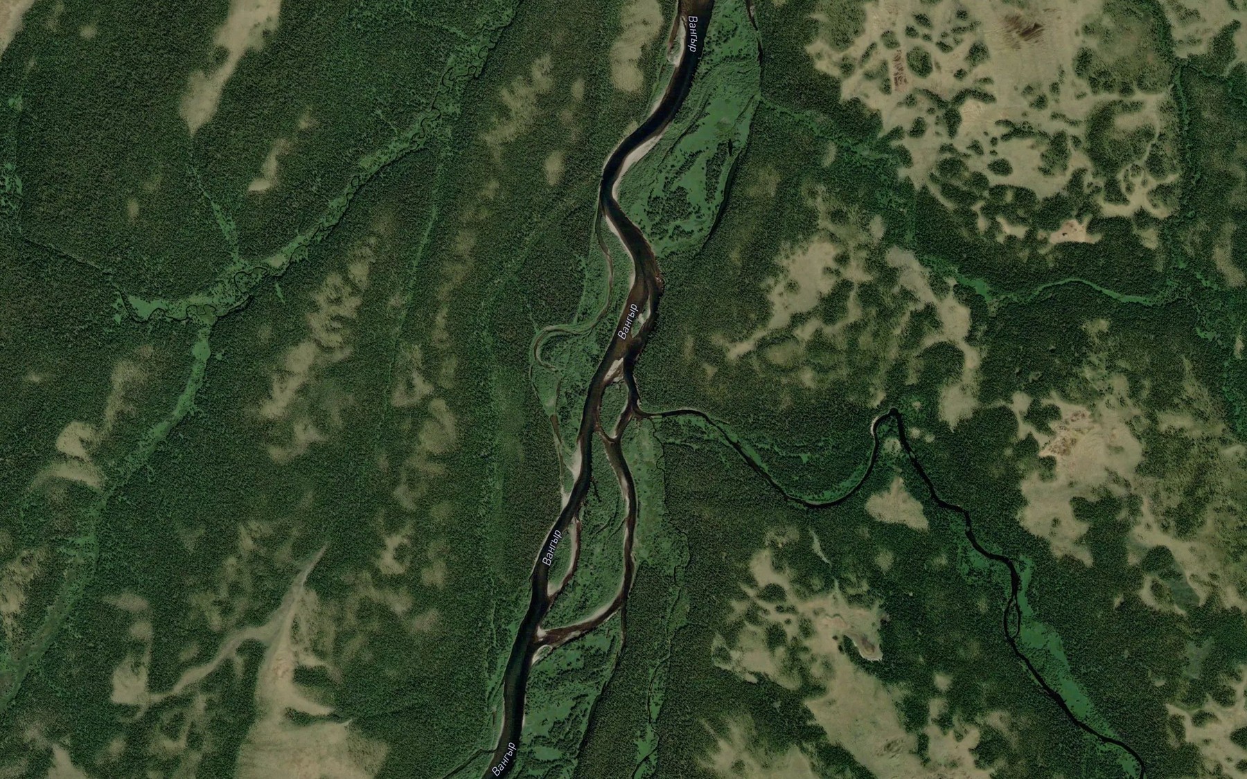 Satellite map of the Tyrbyl'yu