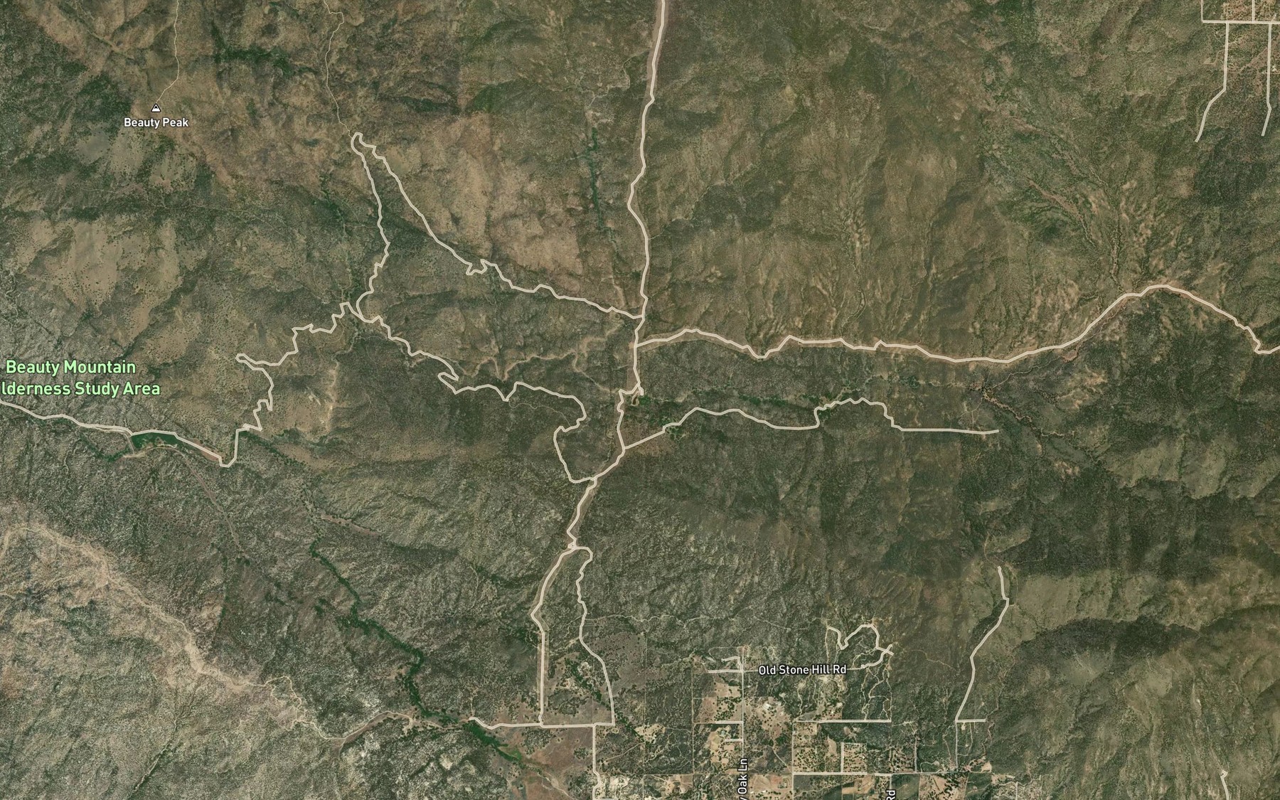 Satellite map of the Twin Lakes