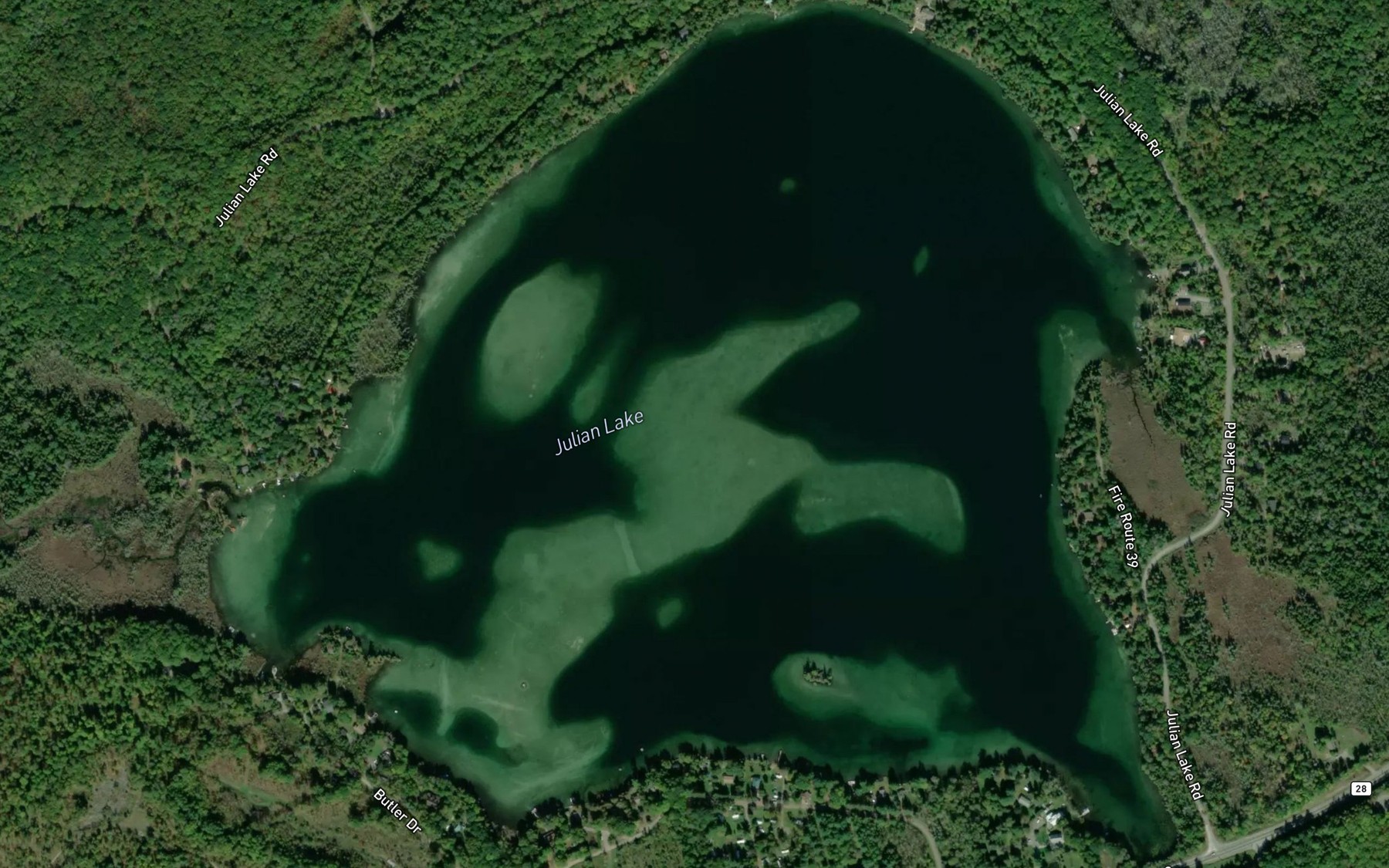Satellite map of the Julian Lake