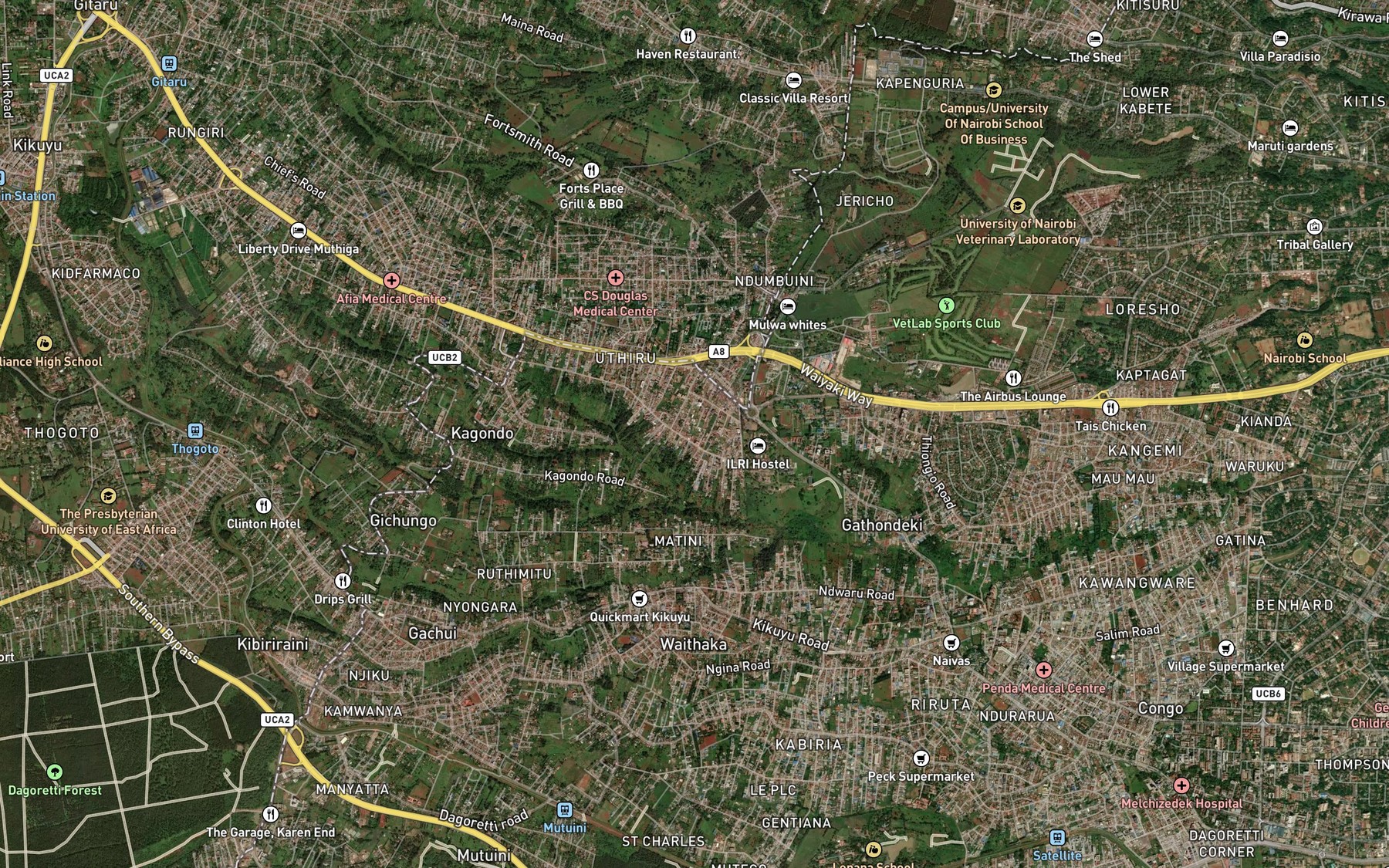 Satellite map of the Nyongara