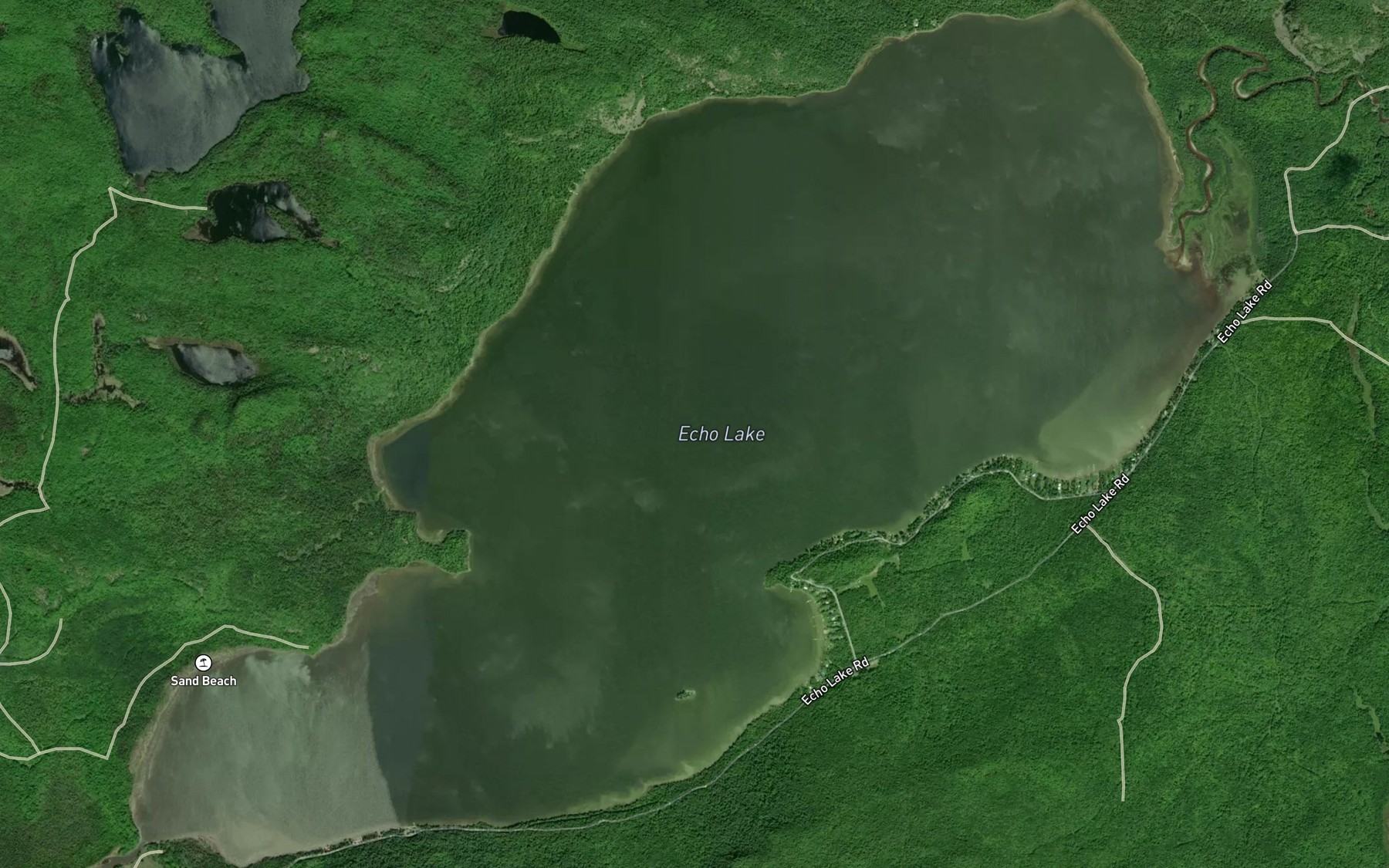 Satellite map of the Echo Lake