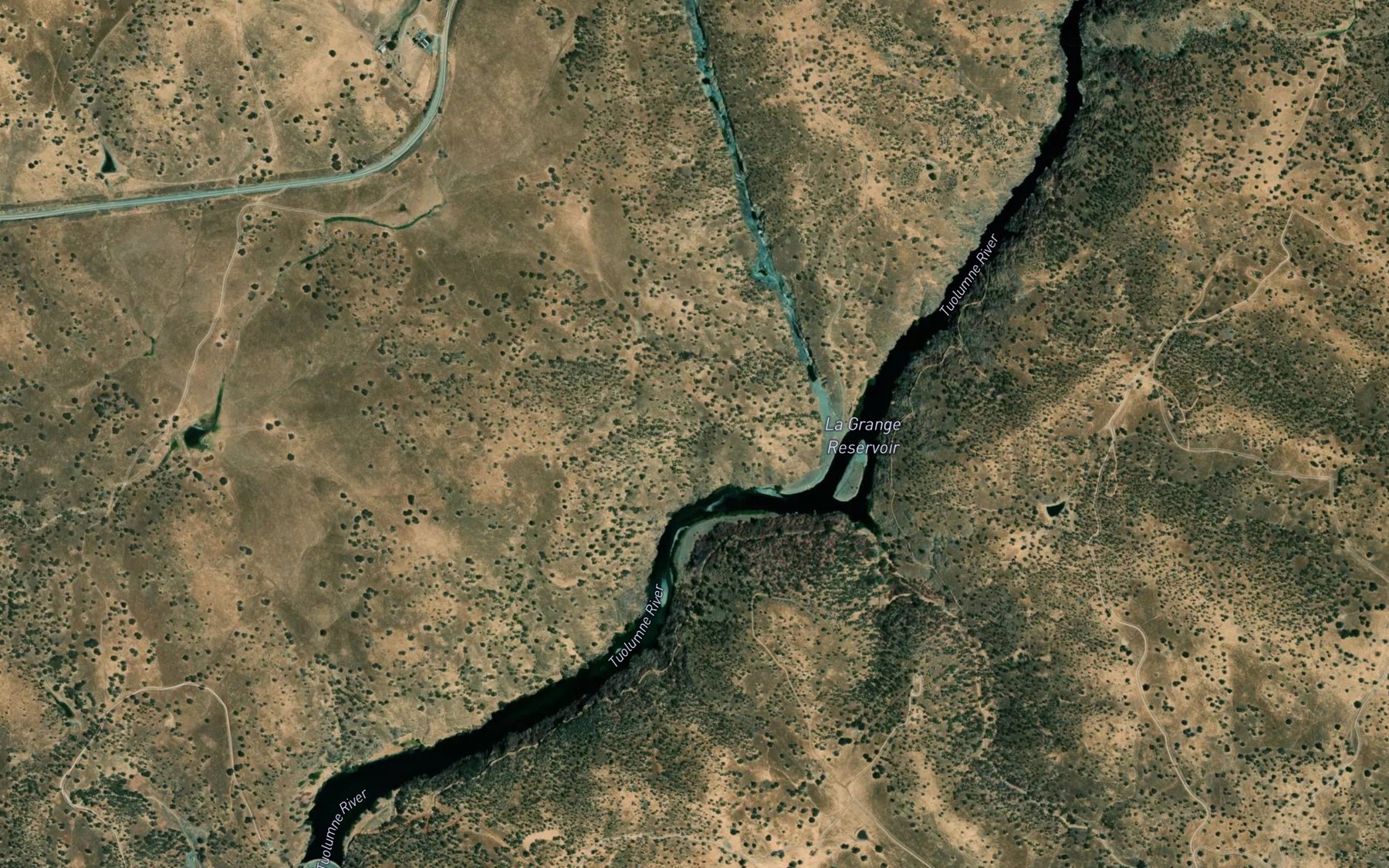 Satellite map of the La Grange Reservoir