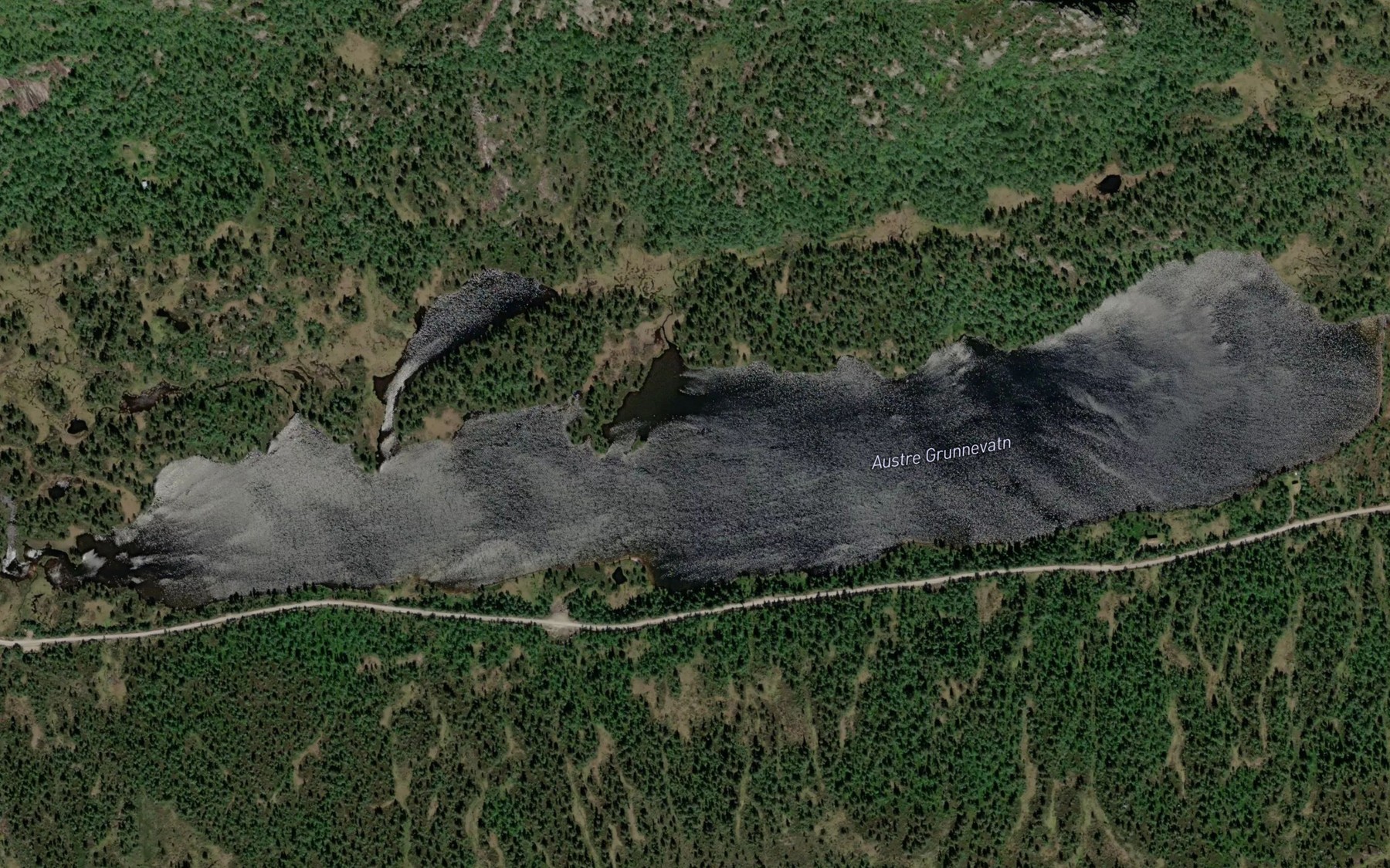 Satellite map of the Austre Grunnevatn