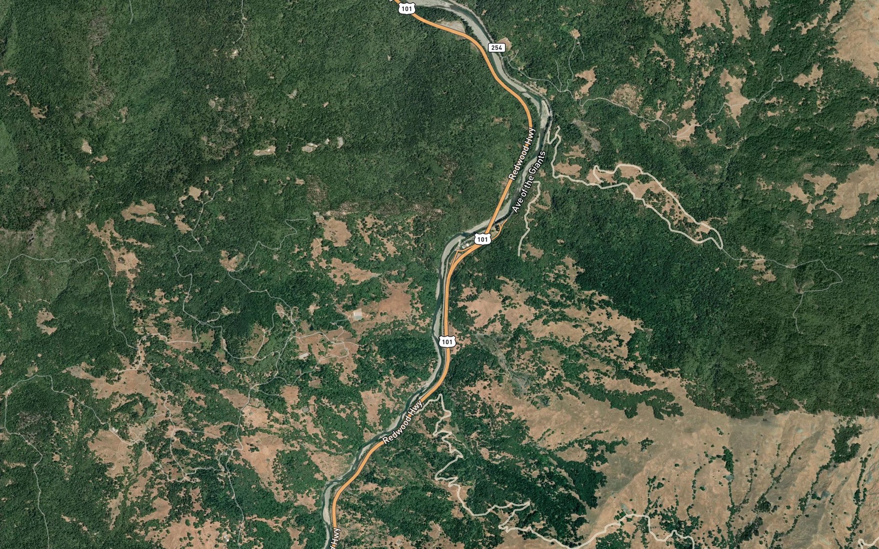 Satellite map of the Hooker Creek