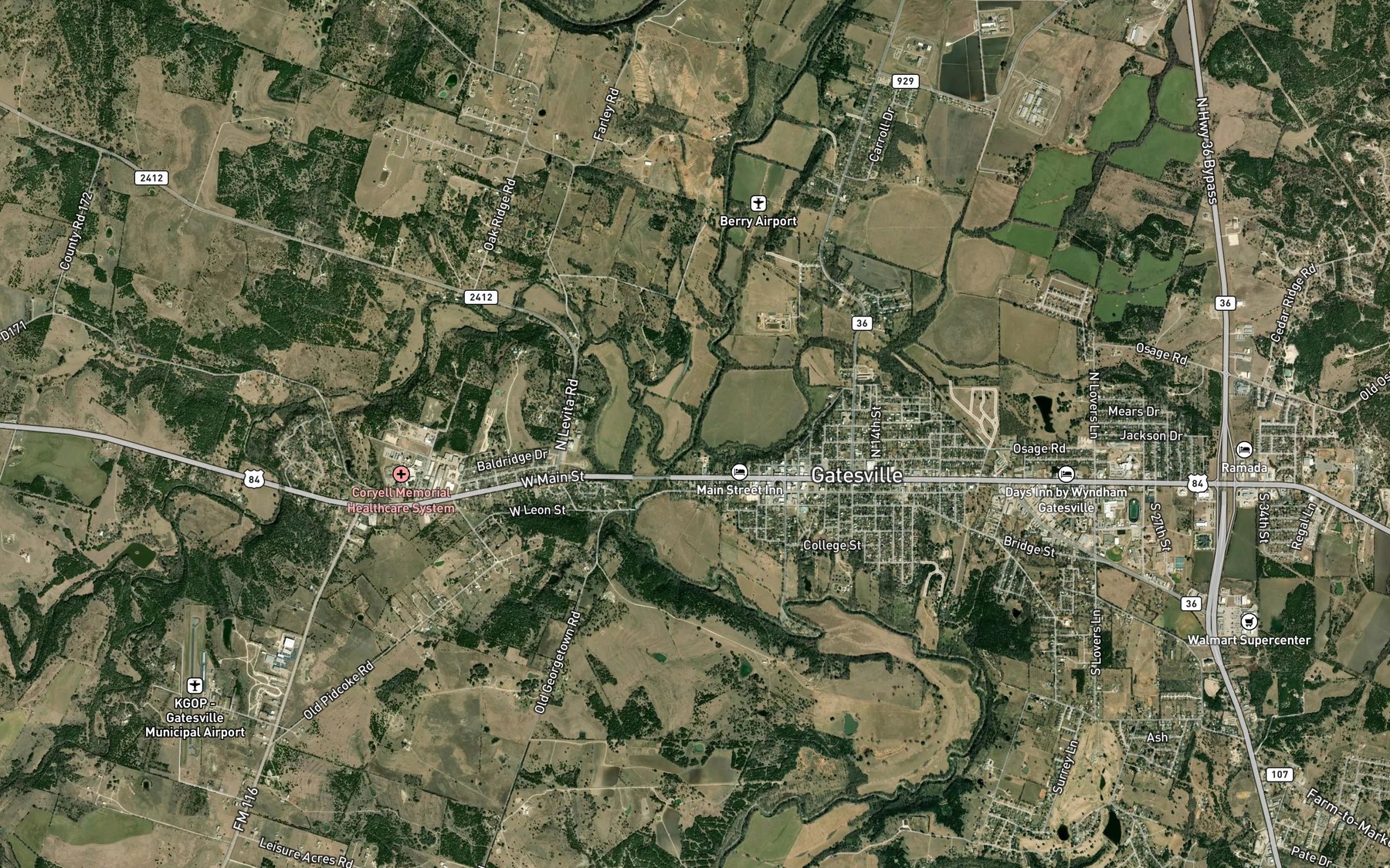 Satellite map of the Stillhouse Branch