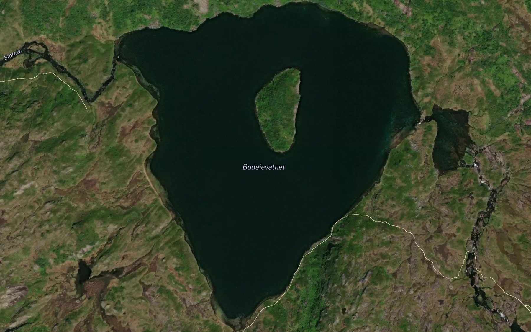 Satellite map of the Budeievatnet