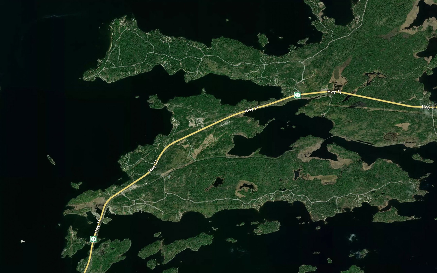 Satellite map of the Millers Bay