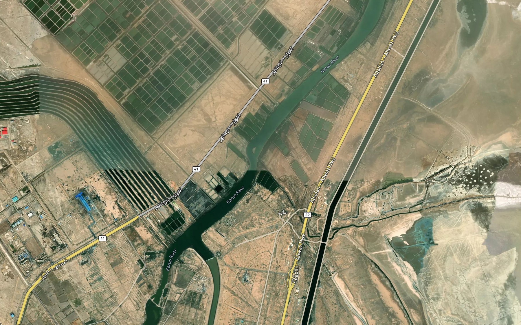 Satellite map of the Nahr-e Mared
