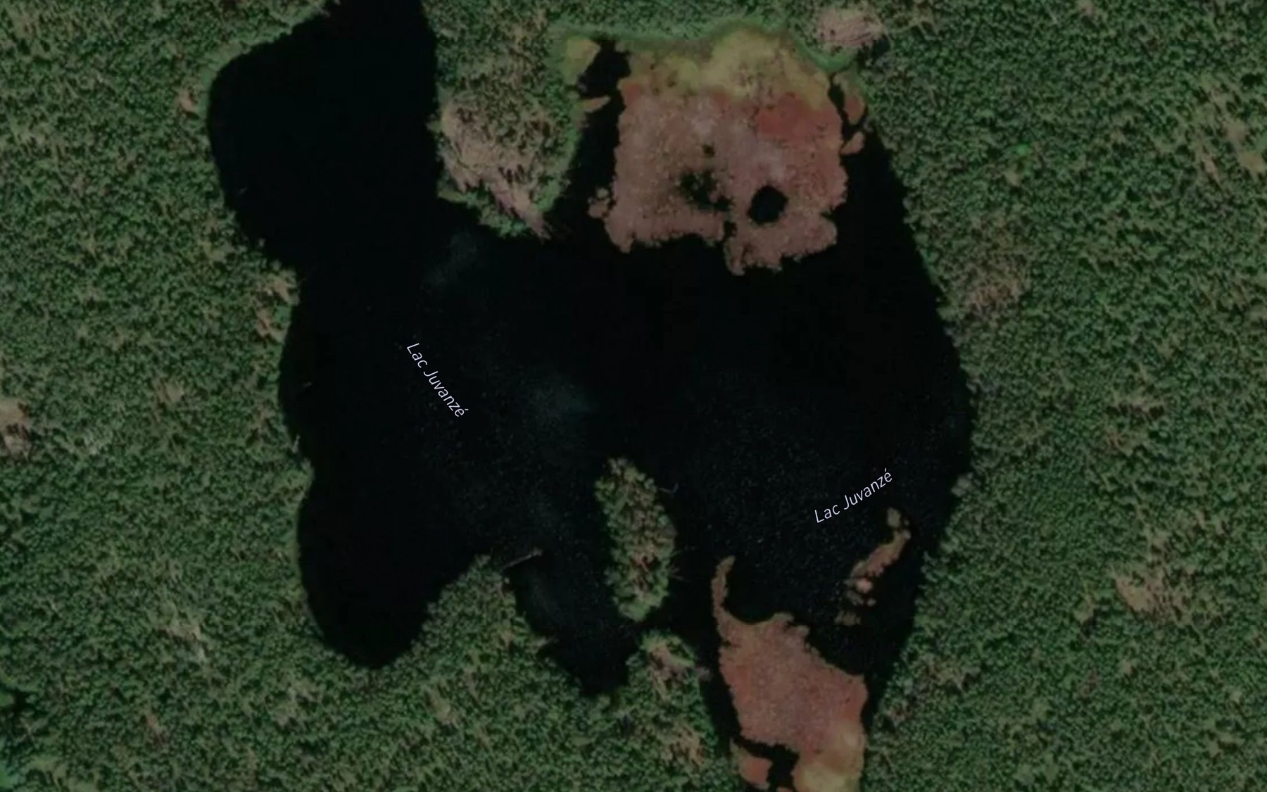 Satellite map of the Lac Juvanze