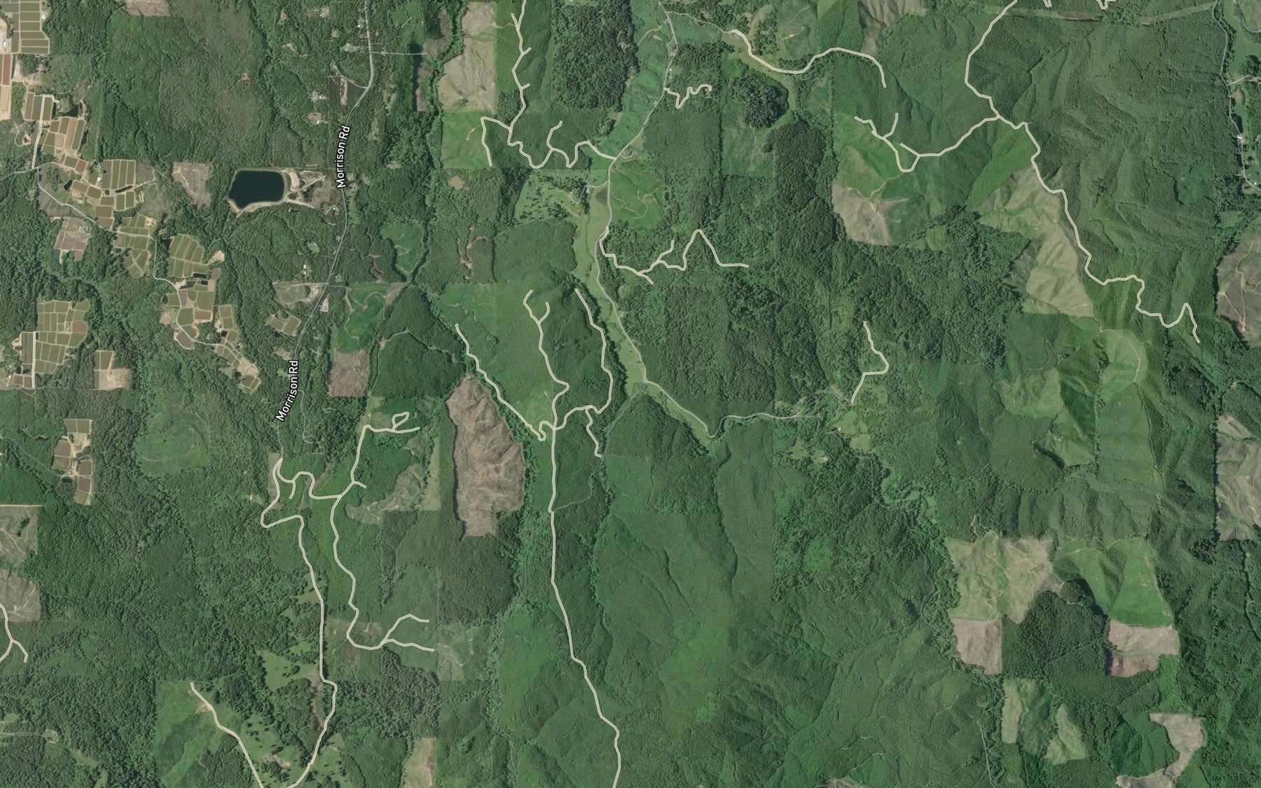 Satellite map of the Mack Creek