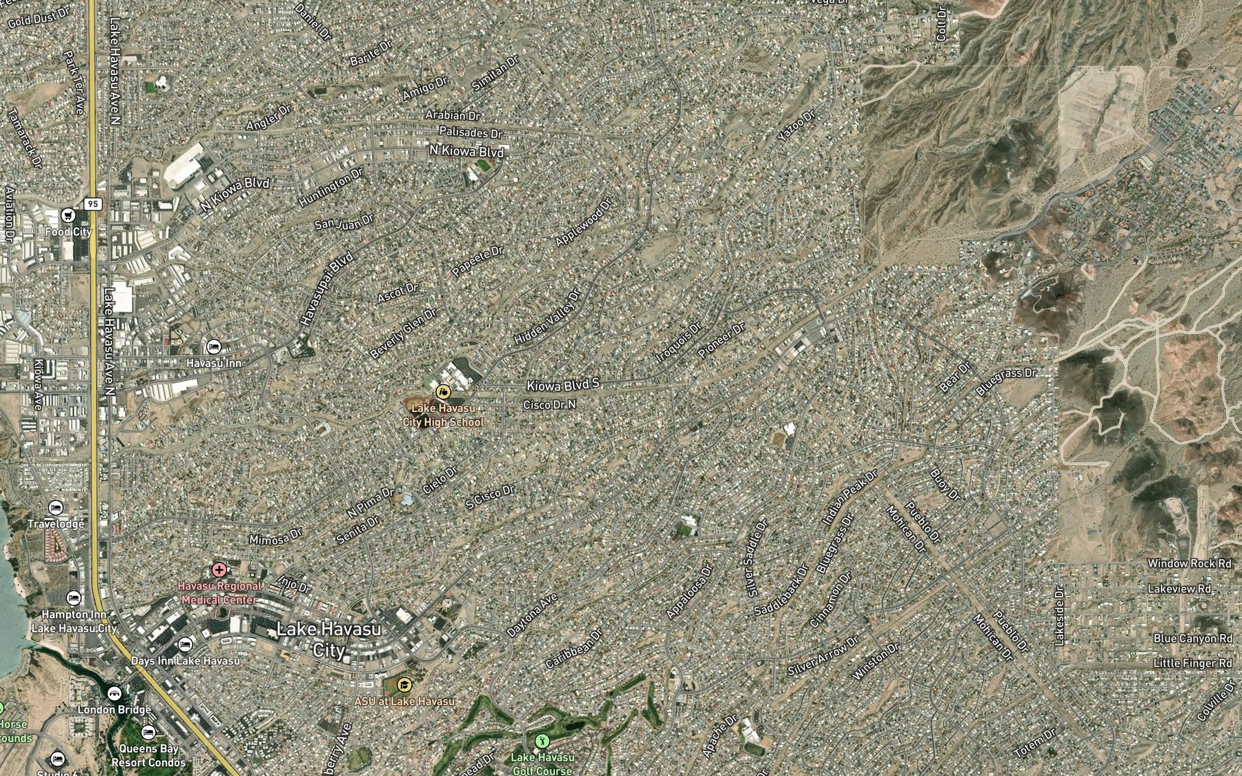 Satellite map of the Iroquois Wash