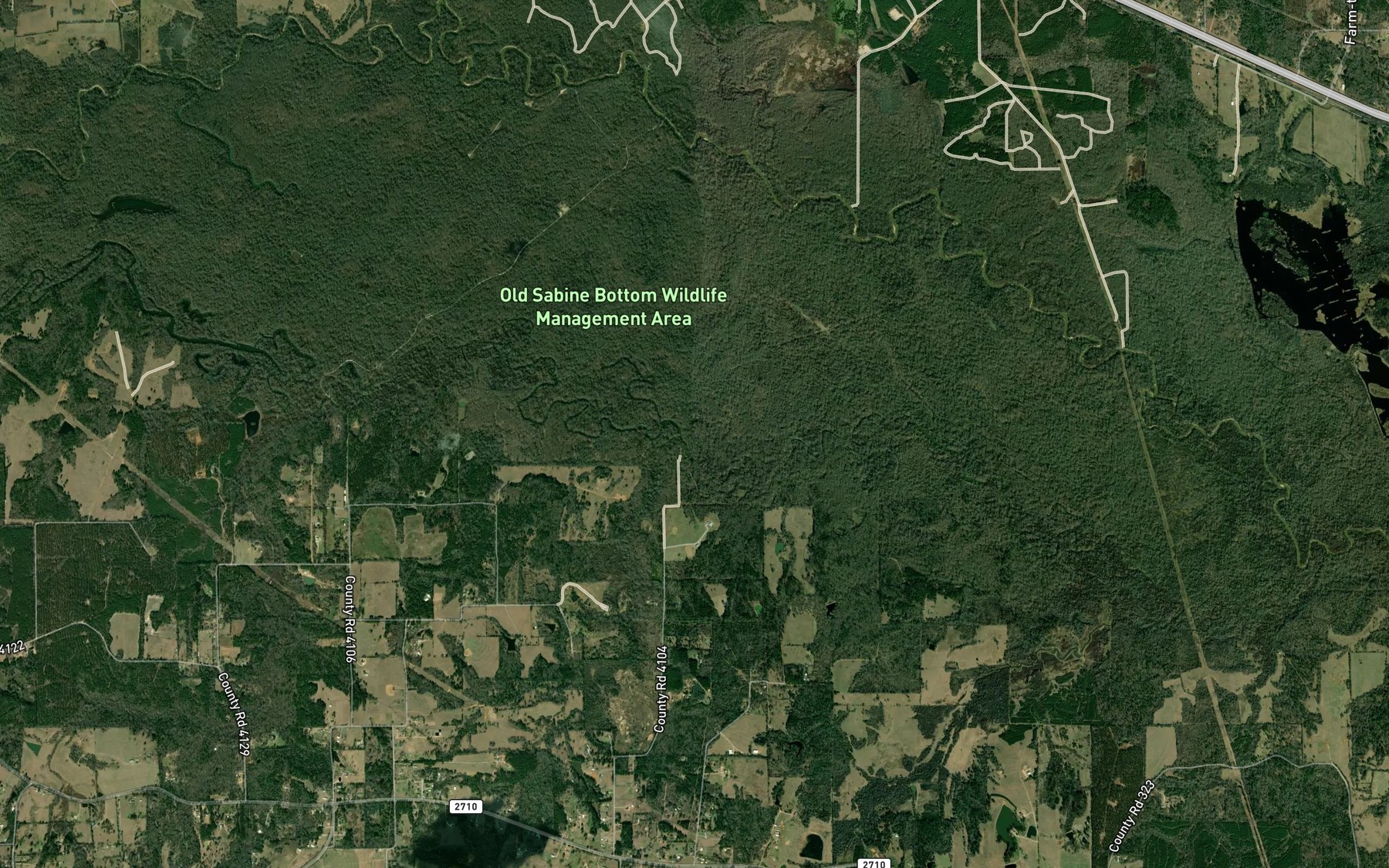 Satellite map of the North Prairie Creek
