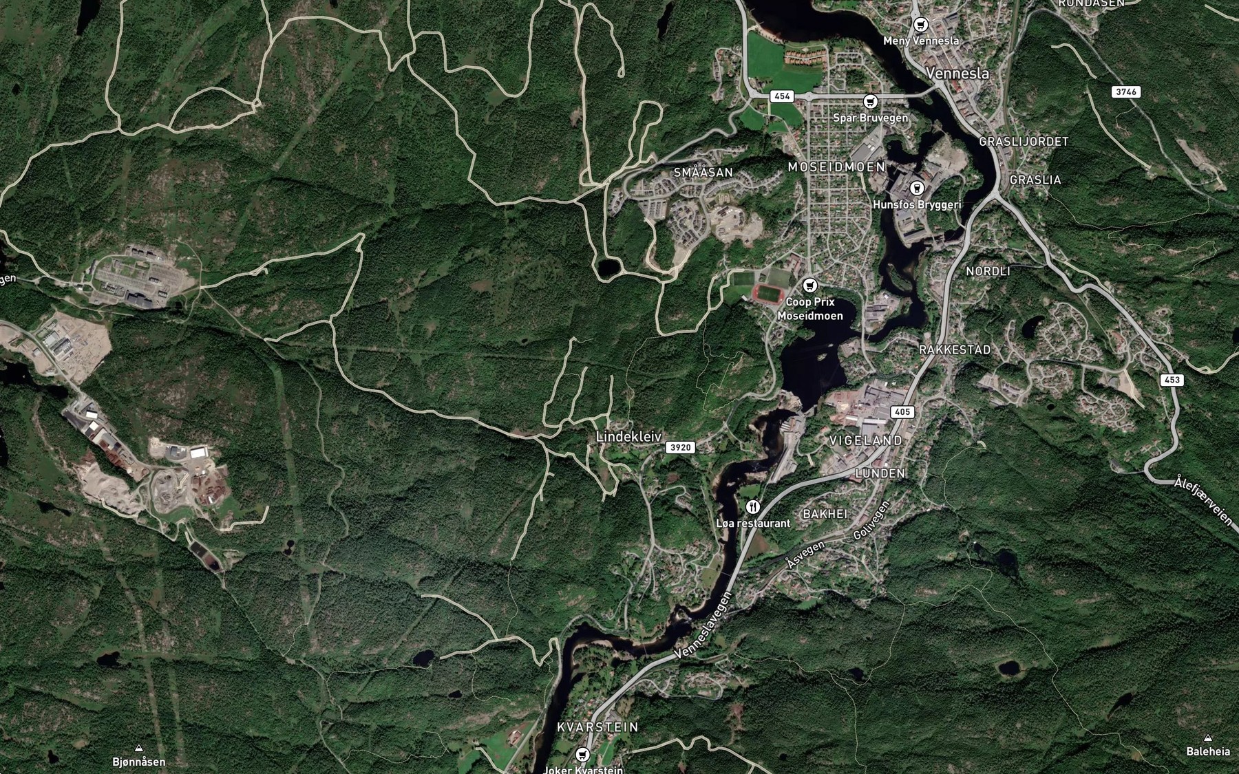 Satellite map of the Lasmyrbekken