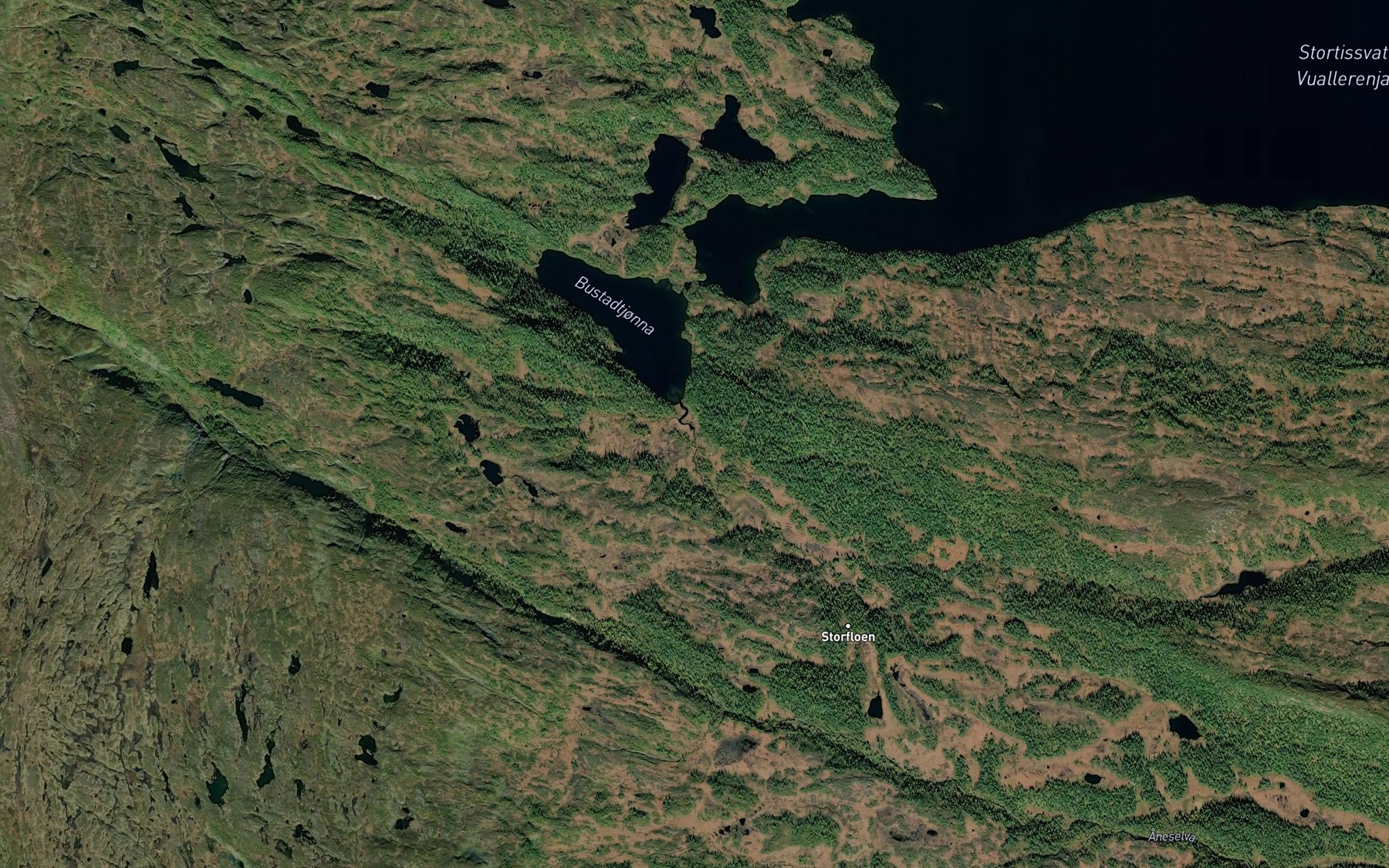 Satellite map of the Tjonndalbekken