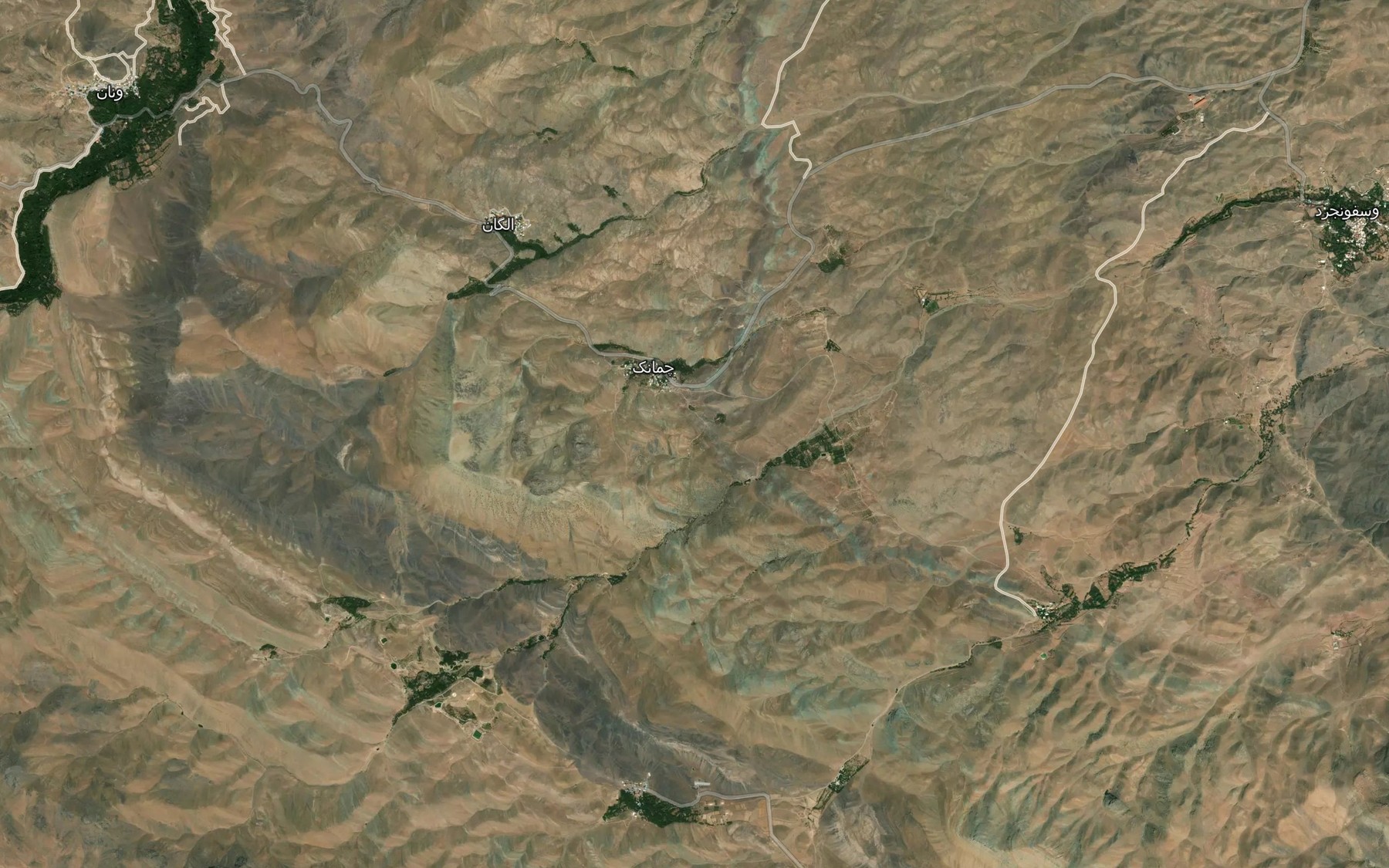 Satellite map of the Cheshmeh-ye Khanak