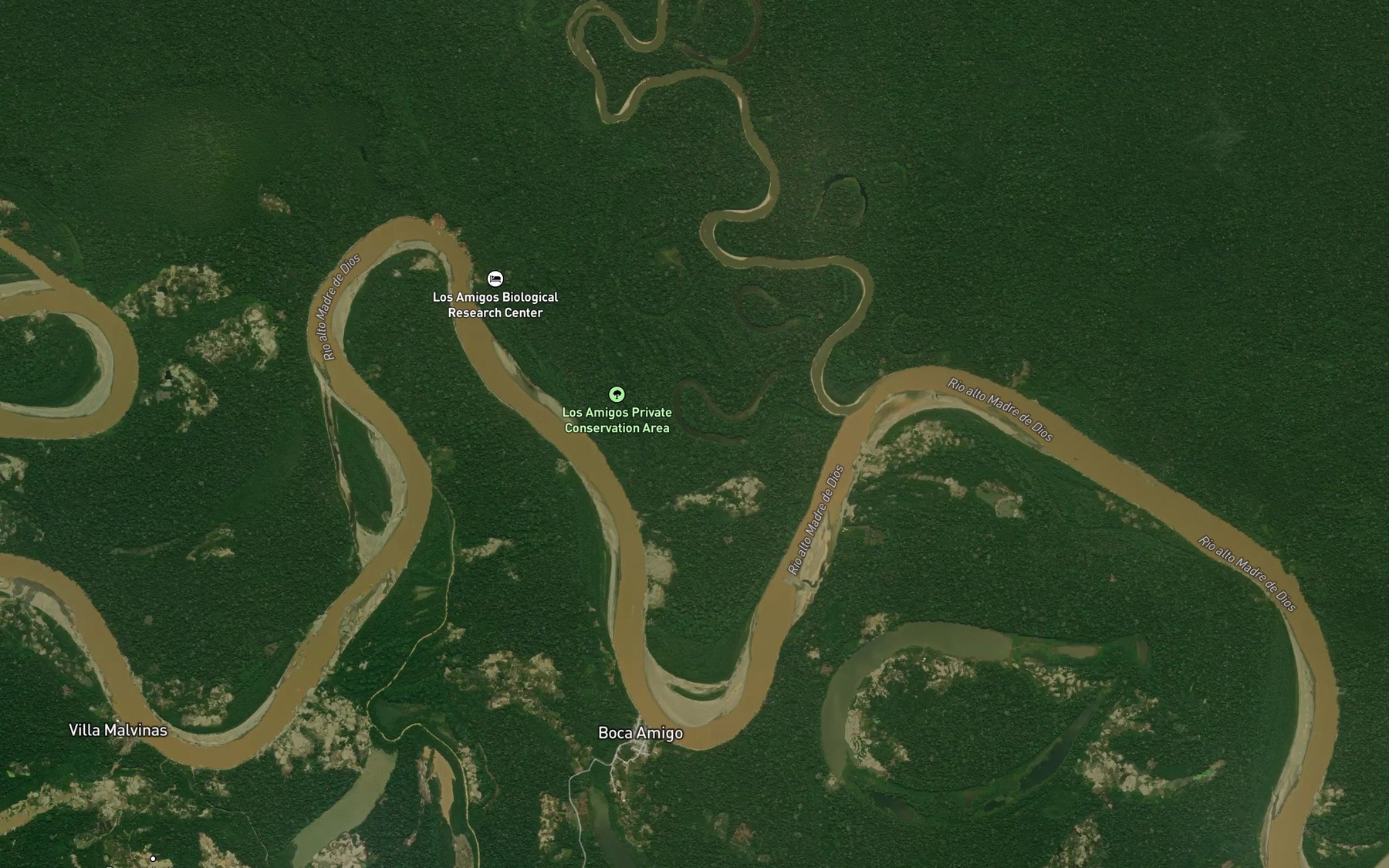 Satellite map of the Laguna Amigo