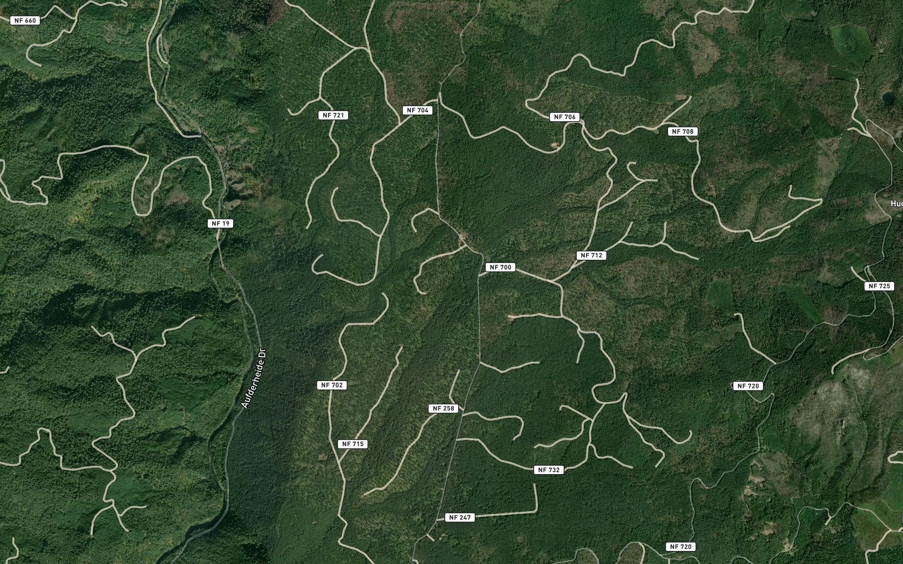 Satellite map of the Salal Creek