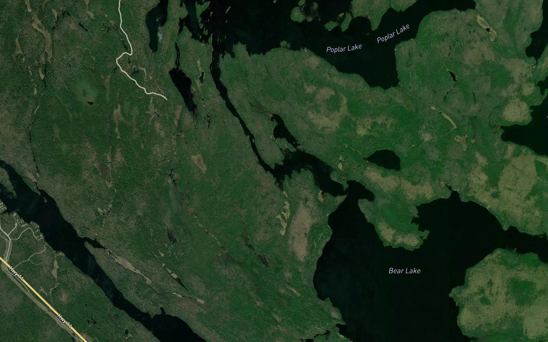 Satellite map of the Poplar River