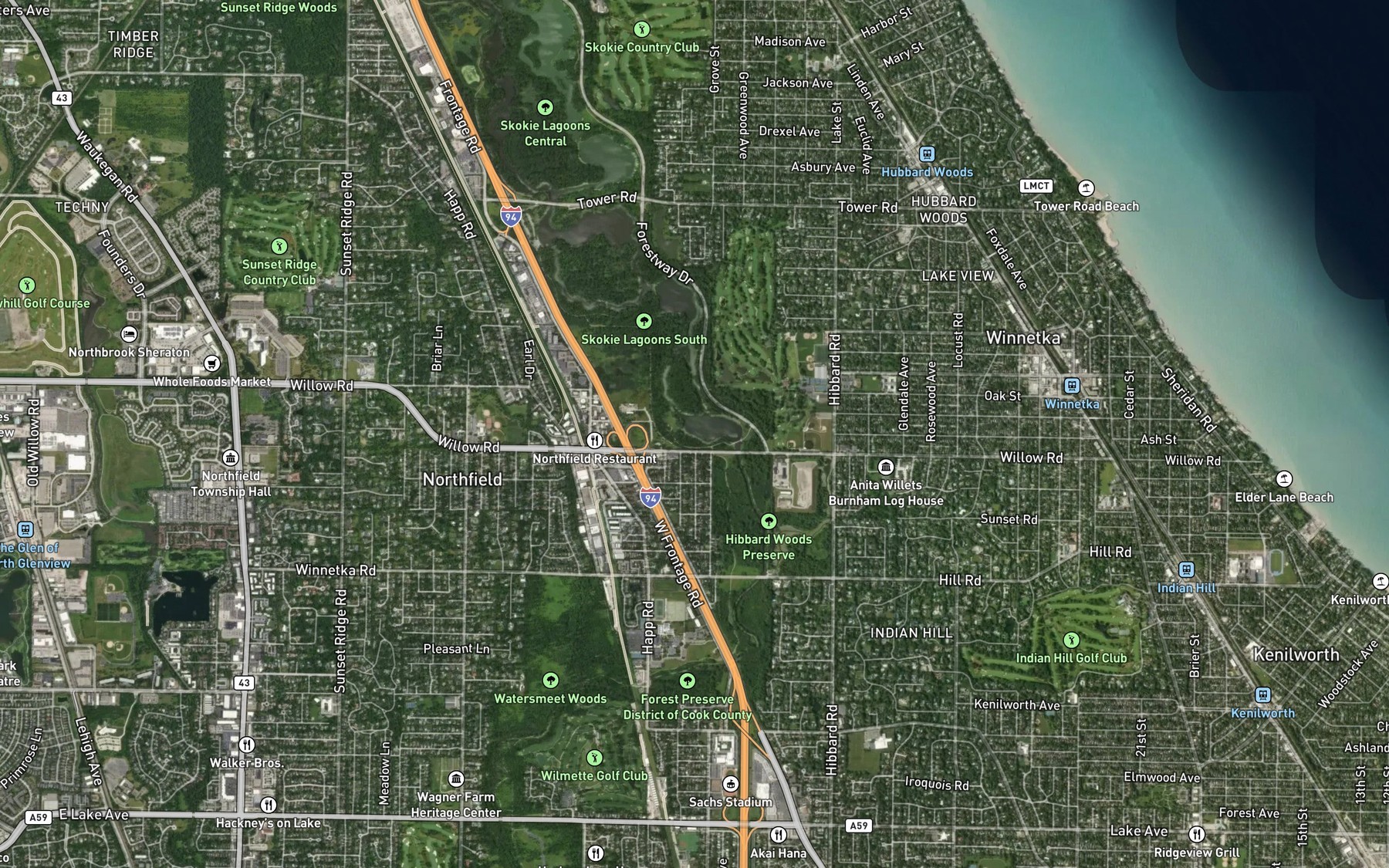 Satellite map of the Spot 1