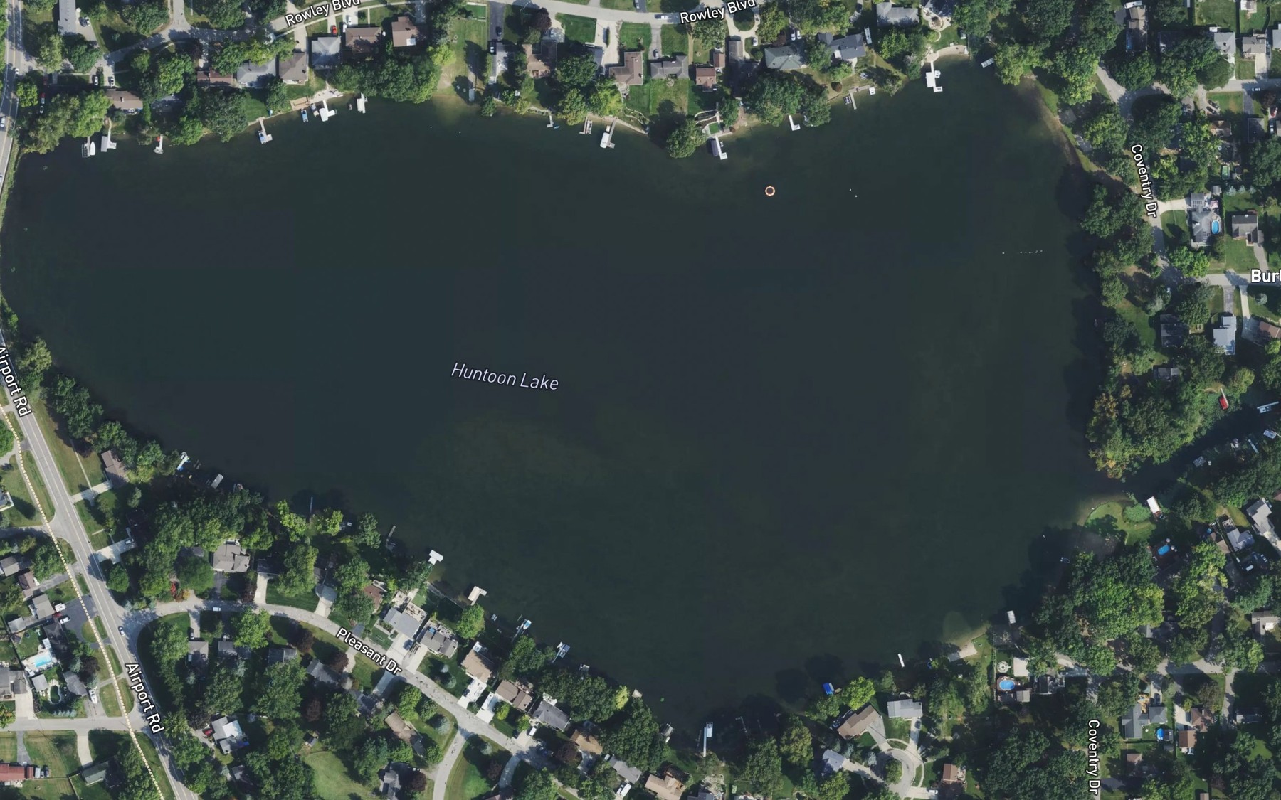 Satellite map of the Huntoon Lake